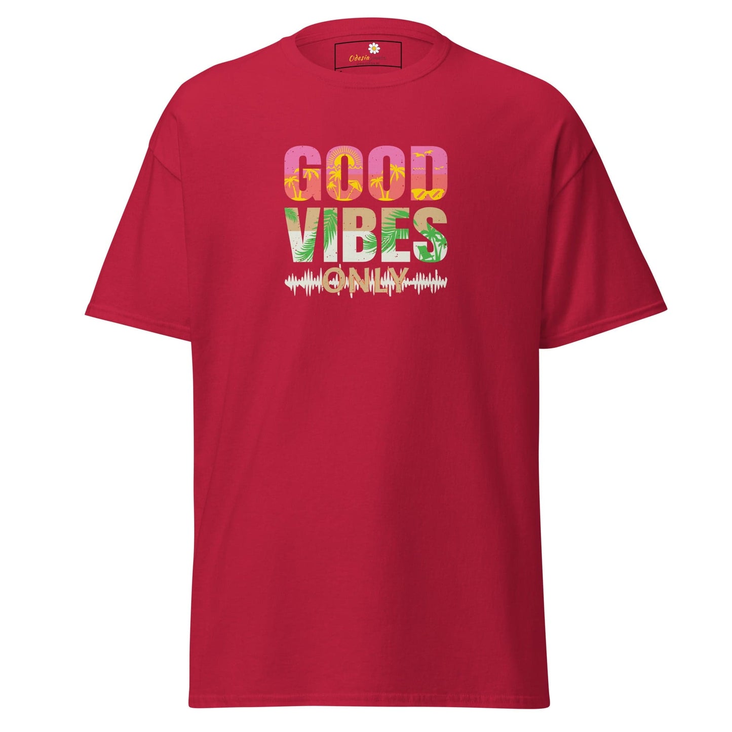 Unisex classic t-shirt - TEXT POSITIVE GOOD VIBES ONLY - REGULAR - Cardinal / S