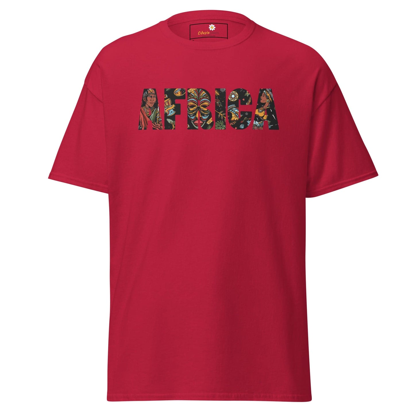 Red T-shirt with AFRICA graphic from T-Shirt Design Tee for men and women S-XL