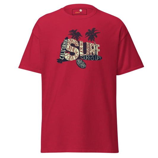 Unisex classic t-shirt - SUMMER SURF CALIFORNIA - REGULAR - Cardinal / S
