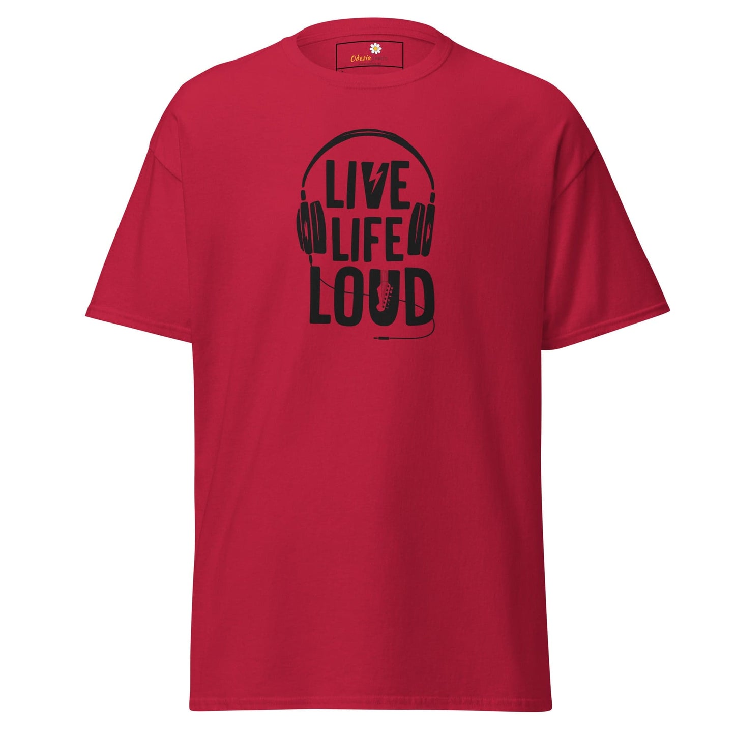 Unisex classic t-shirt - MUSIC LIVE LIFE LOUD - REGULAR - Cardinal / S
