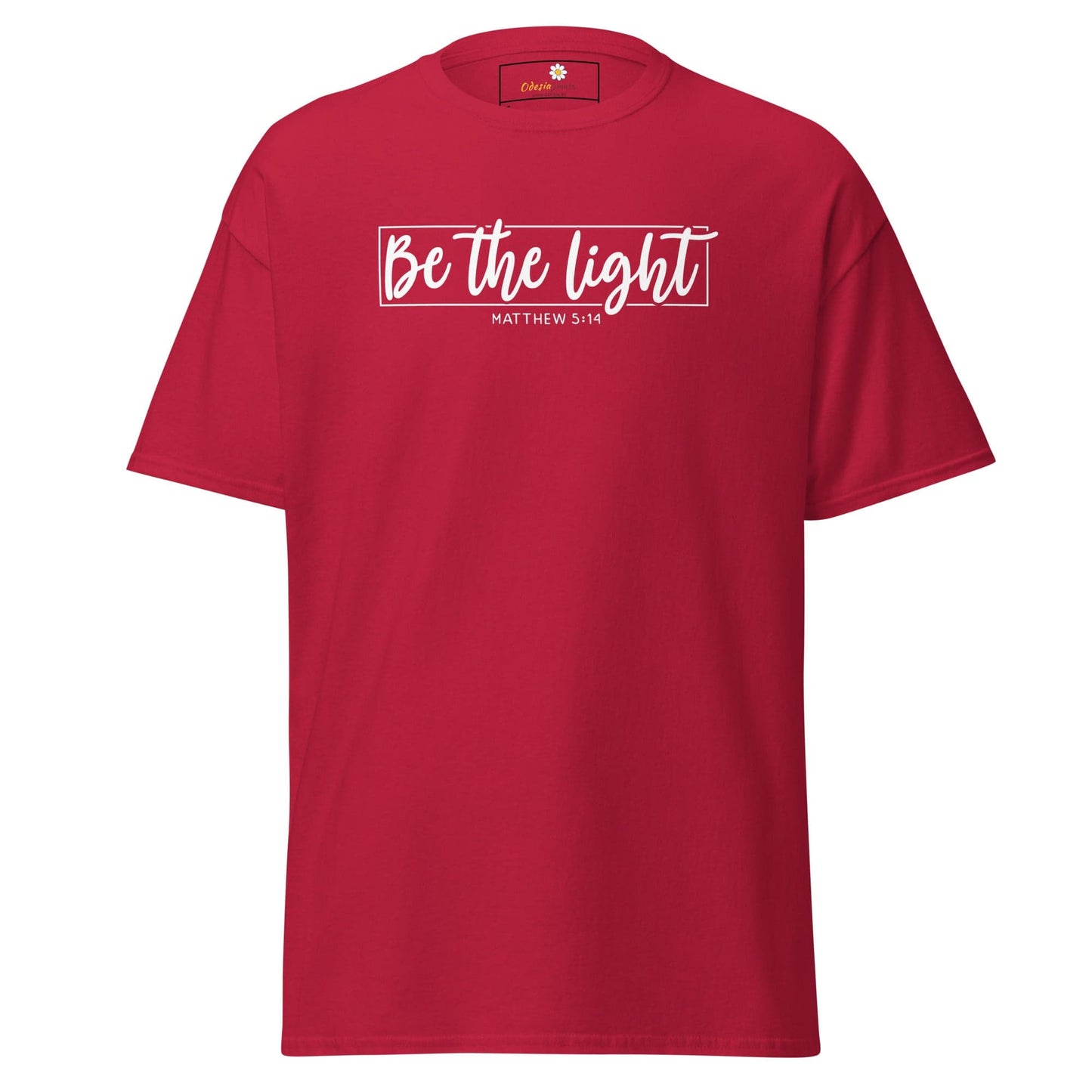 Red T-shirt with Be the Light graphic from T-SHIRT DESIGN TEE for Men and Women
