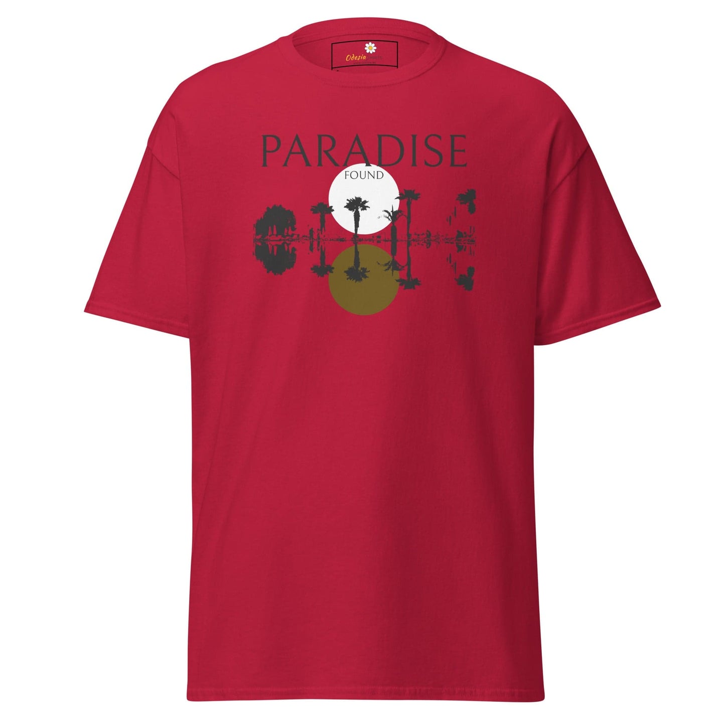 Red T-Shirt with Tropical Graphic from T-SHIRT DESIGN TEE for Men and Women