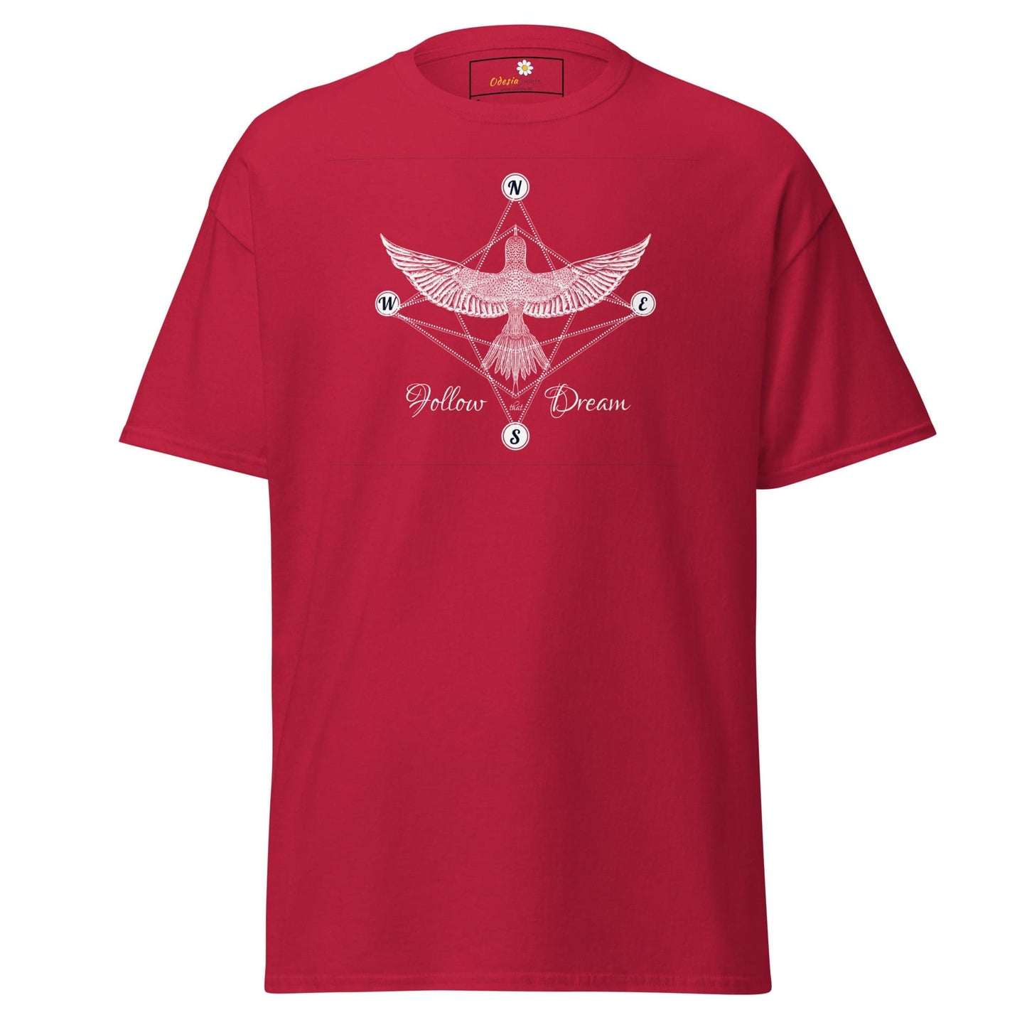 Red T-shirt with bird design from T-SHIRT DESIGN TEE for Men and Women, Sizes S to XL