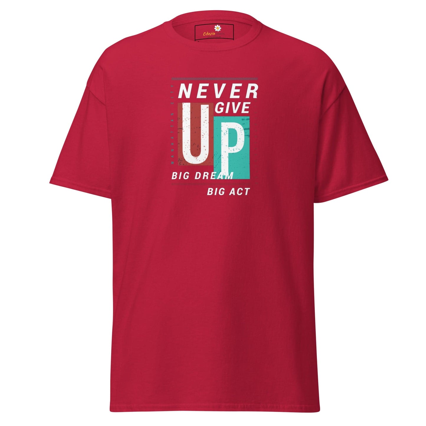 Unisex classic t-shirt - TEXT NEVER GIVE UP - REGULAR - Cardinal / S