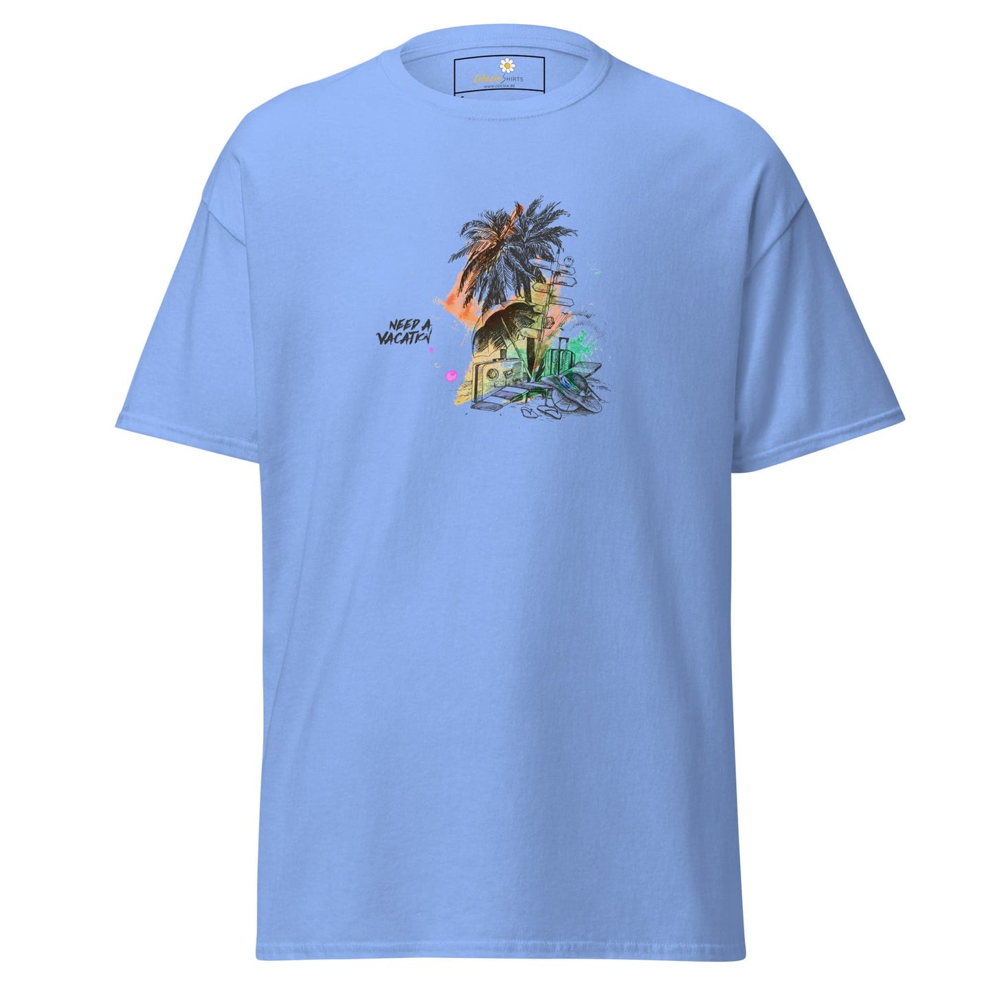 Unisex classic t-shirt - SUMMER NEED A VACATION - REGULAR - Carolina Blue / S
