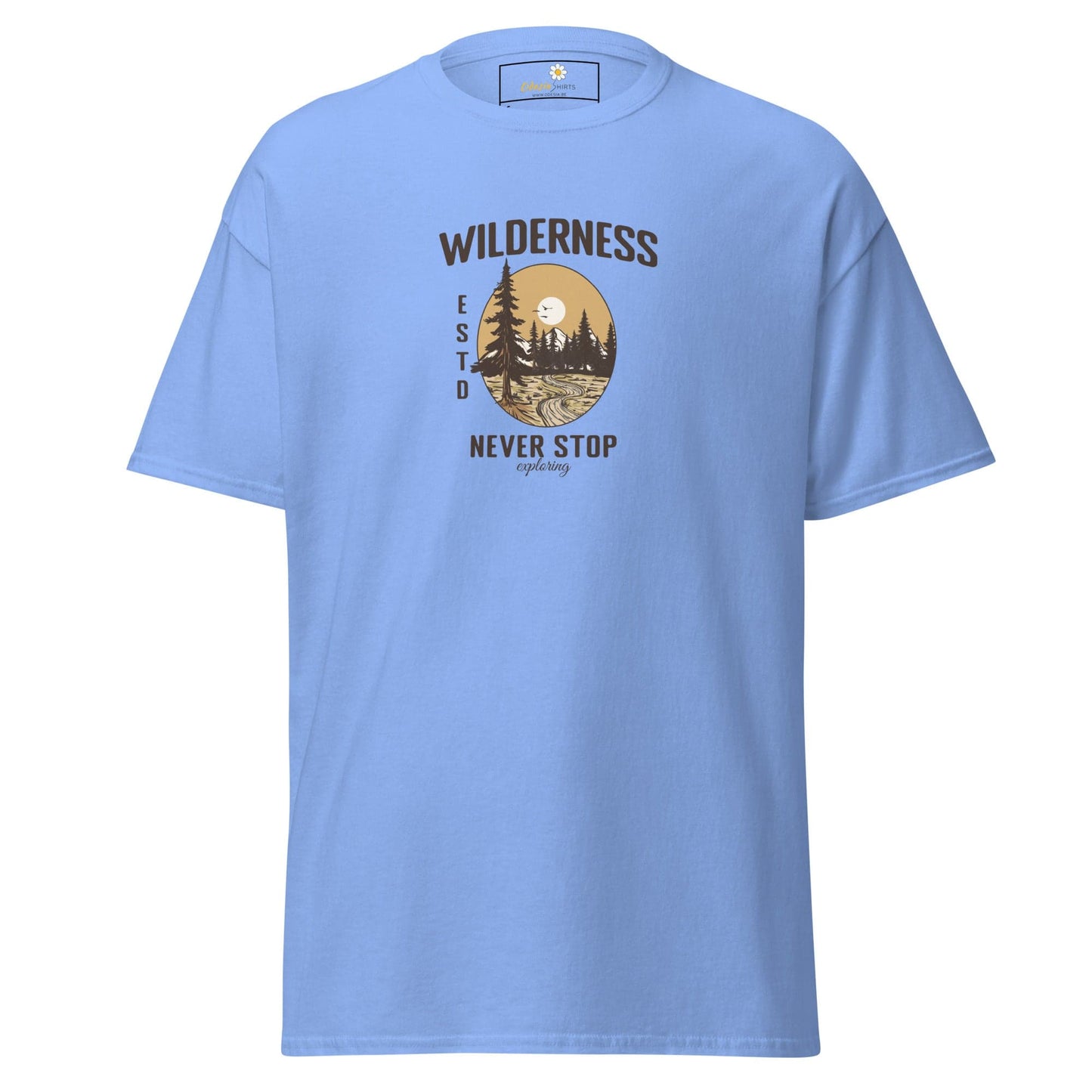 Unisex classic t-shirt - NATURE WILDERNESS NEVER STOP - REGULAR - Carolina Blue / S