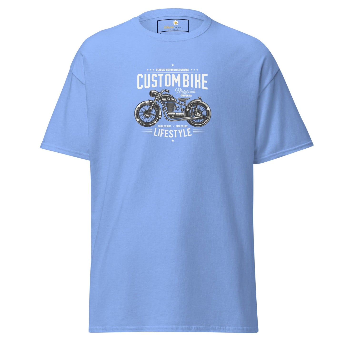 Unisex classic t-shirt - MOTOR CUSTOM BIKE - REGULAR - Carolina Blue / S