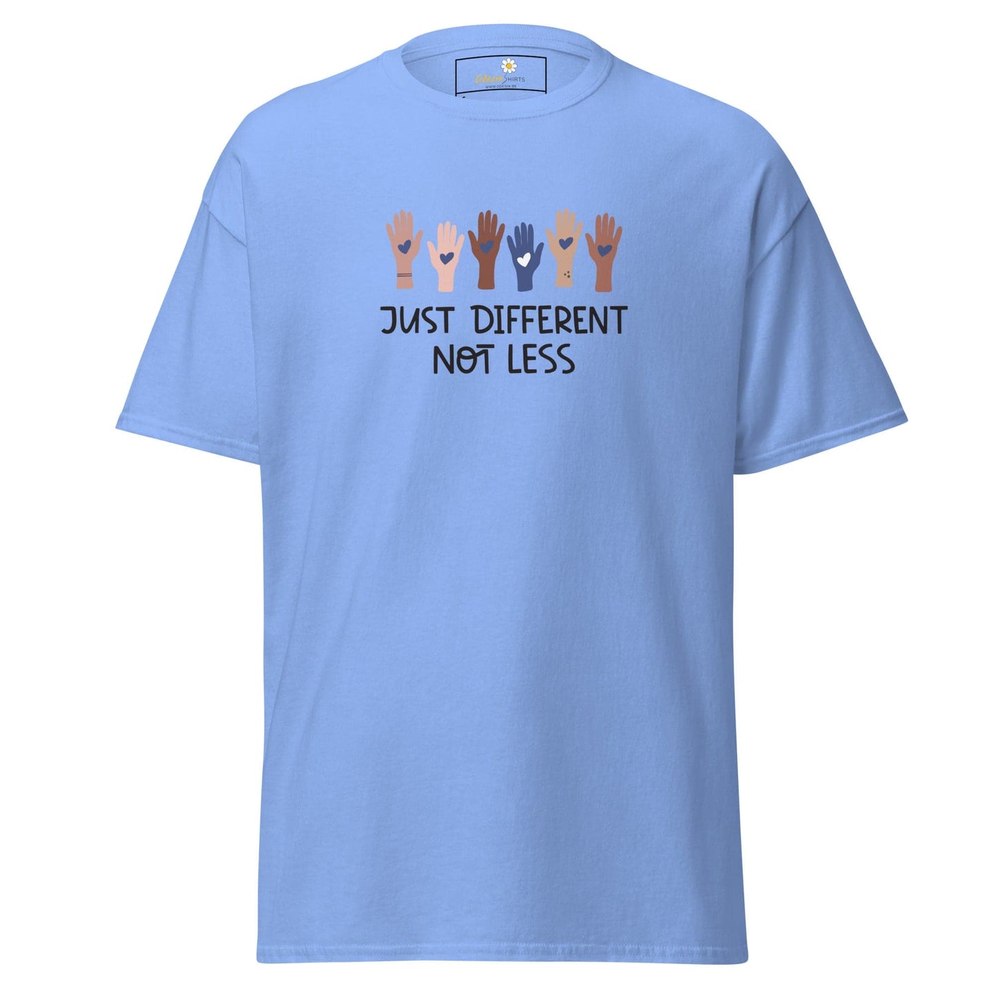 Unisex classic t-shirt - TEXT DIFFERENT NOT LESS - REGULAR - Carolina Blue / S