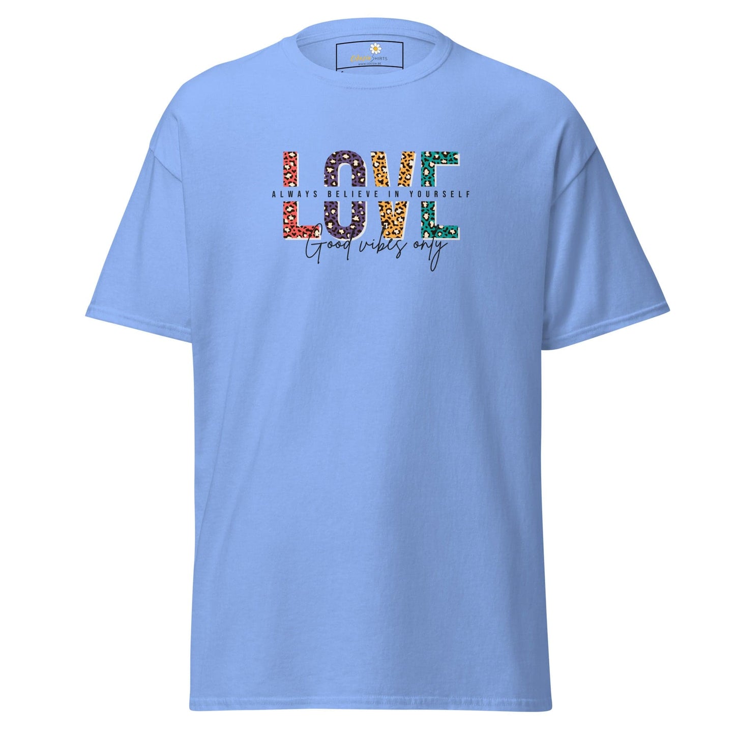 Unisex classic t-shirt - TEXT LOVE YOURSELF - REGULAR - Carolina Blue / S