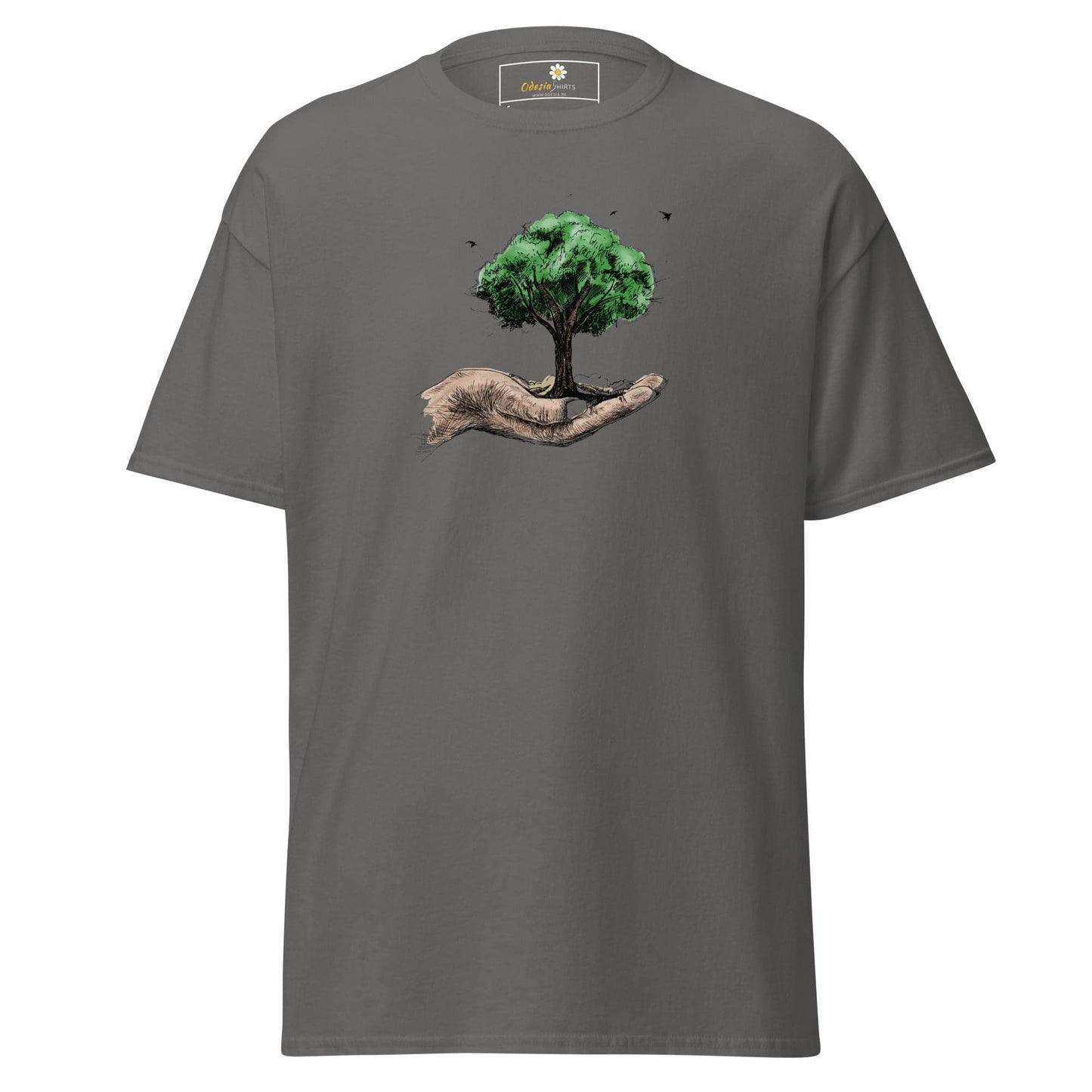 Unisex classic t-shirt - FANTASY TREE IN HAND - REGULAR - Charcoal / S