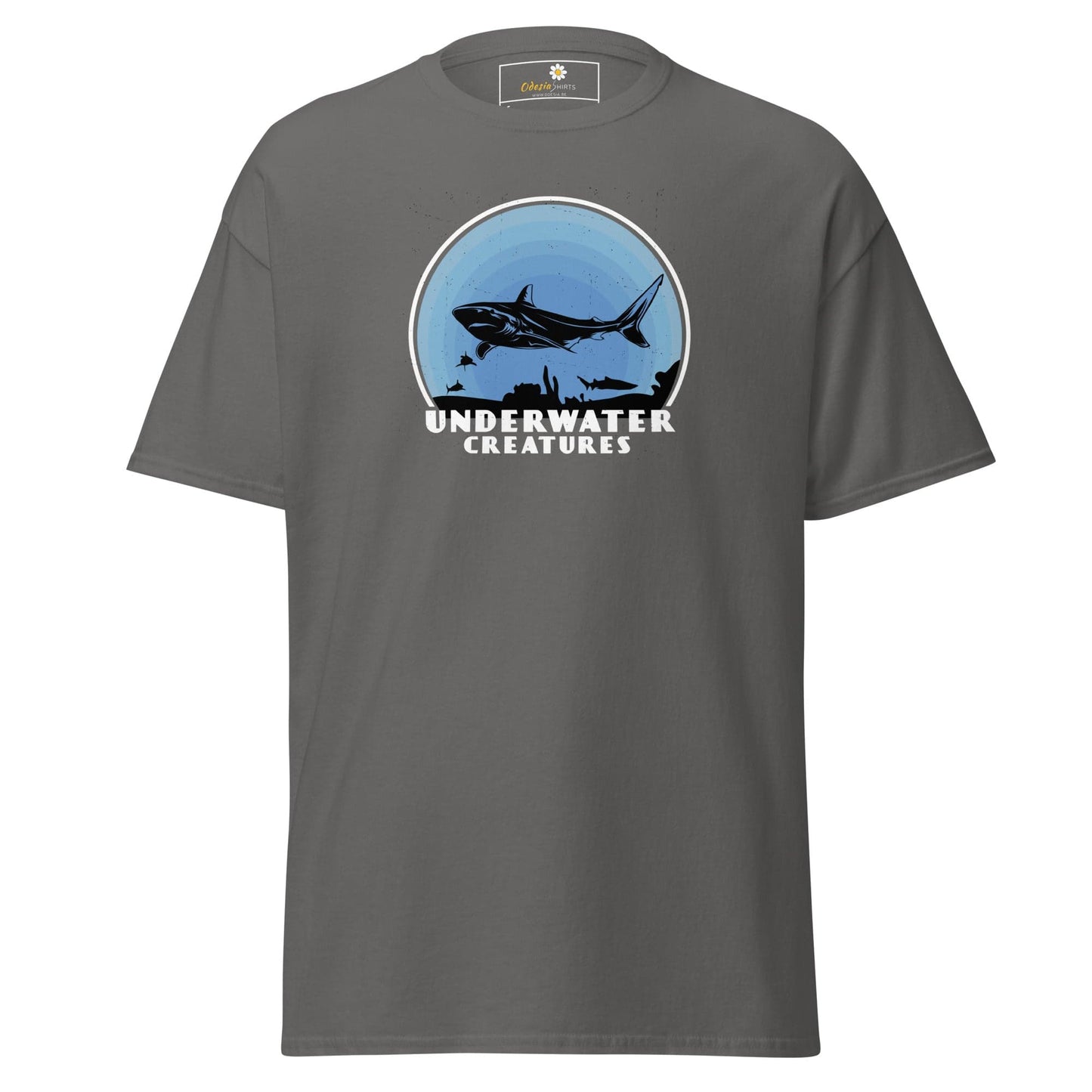 Unisex classic t-shirt - WILD LIFE SHARK UNDERWATER - REGULAR - Charcoal / S
