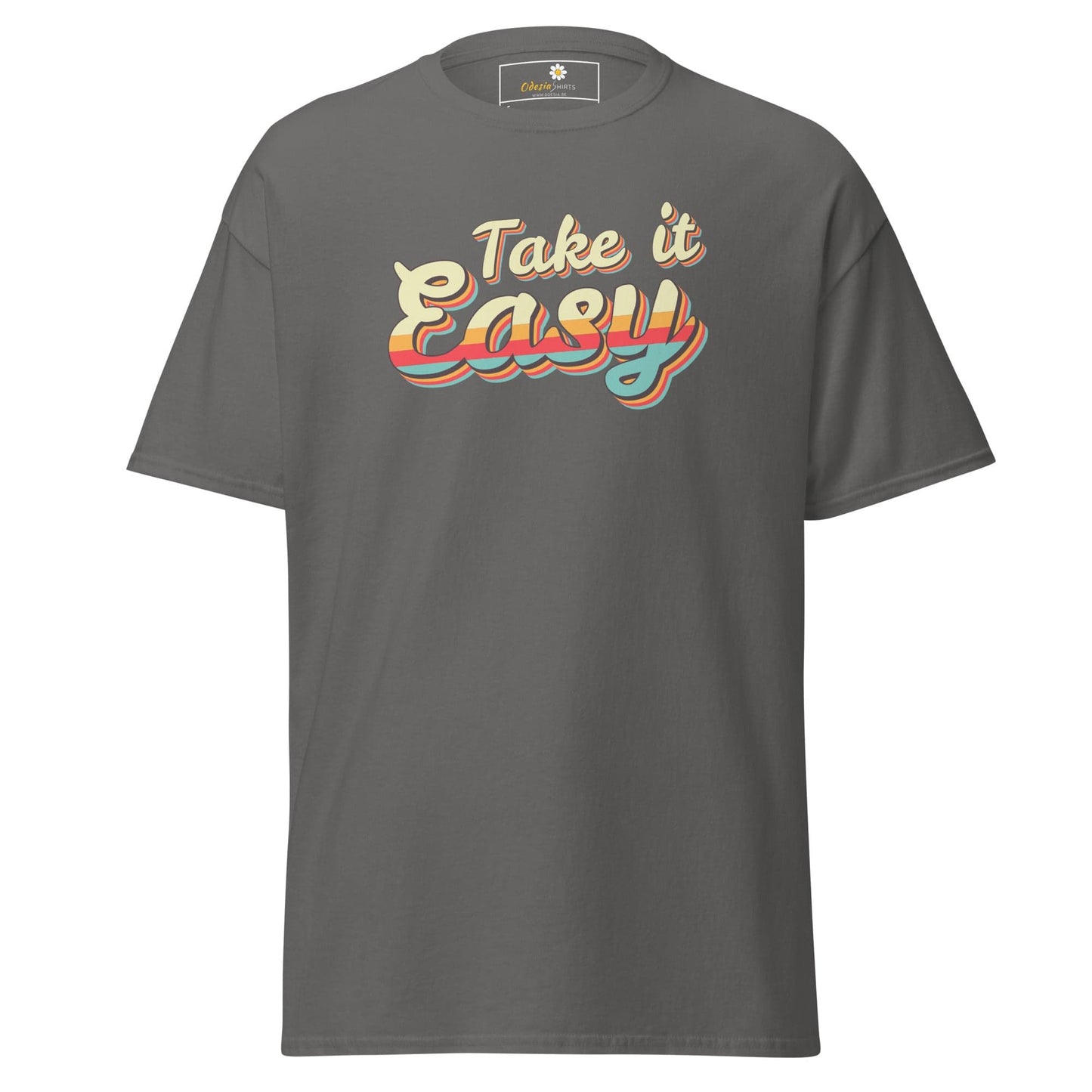 Unisex classic t-shirt - TEXT TAKE IT EASY - REGULAR - Charcoal / S
