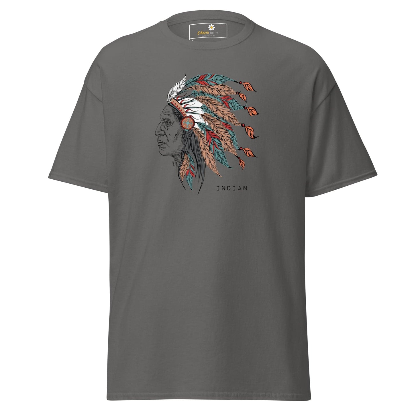 Unisex classic t-shirt - VINTAGE INDIAN HEAD - REGULAR - Charcoal / S
