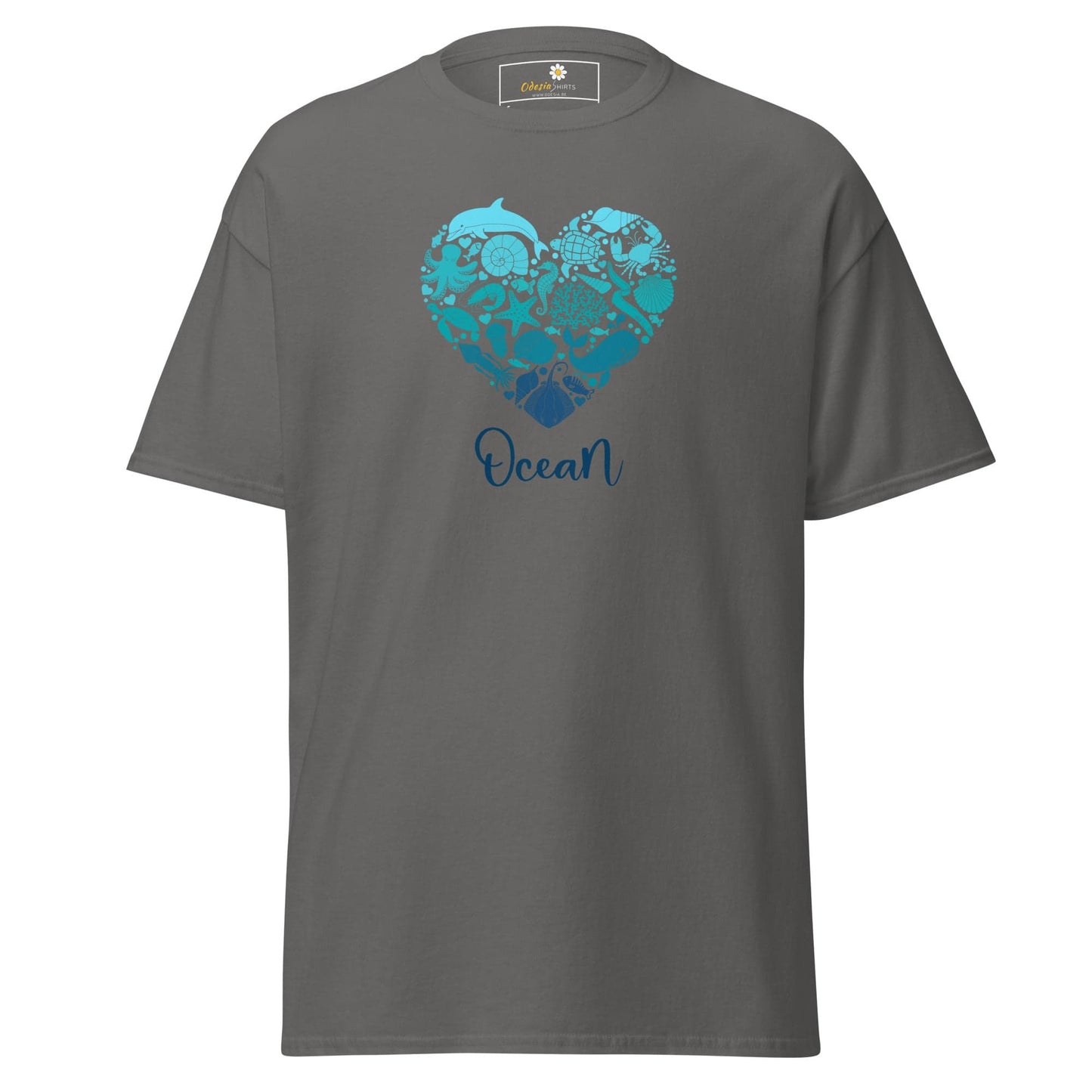 Unisex classic t-shirt - FANTASY SEALIFE HEART OCEAN - REGULAR - Charcoal / S