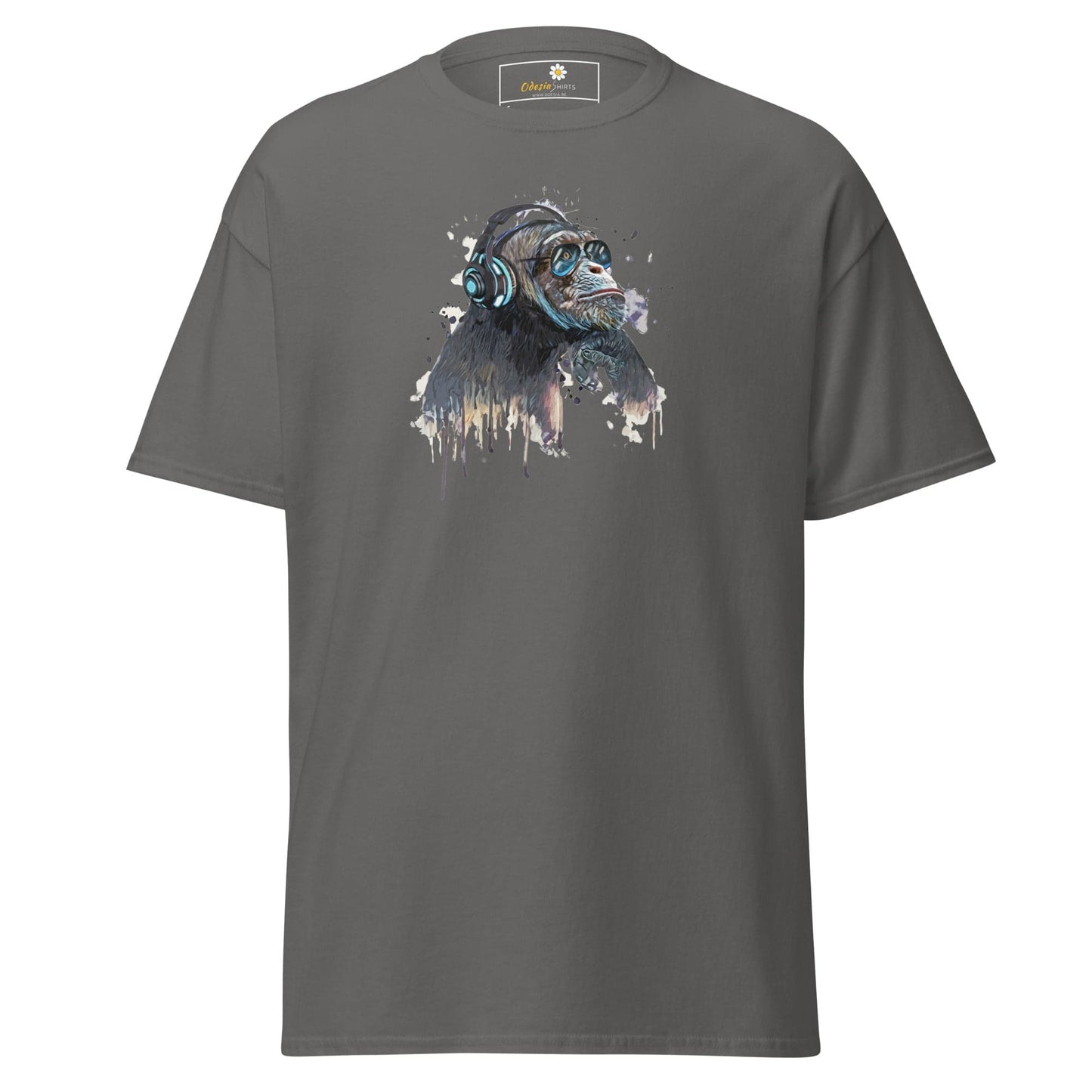 Gray T-shirt with Monkey Graphic from T-SHIRT DESIGN TEE for Men and Women S-XL