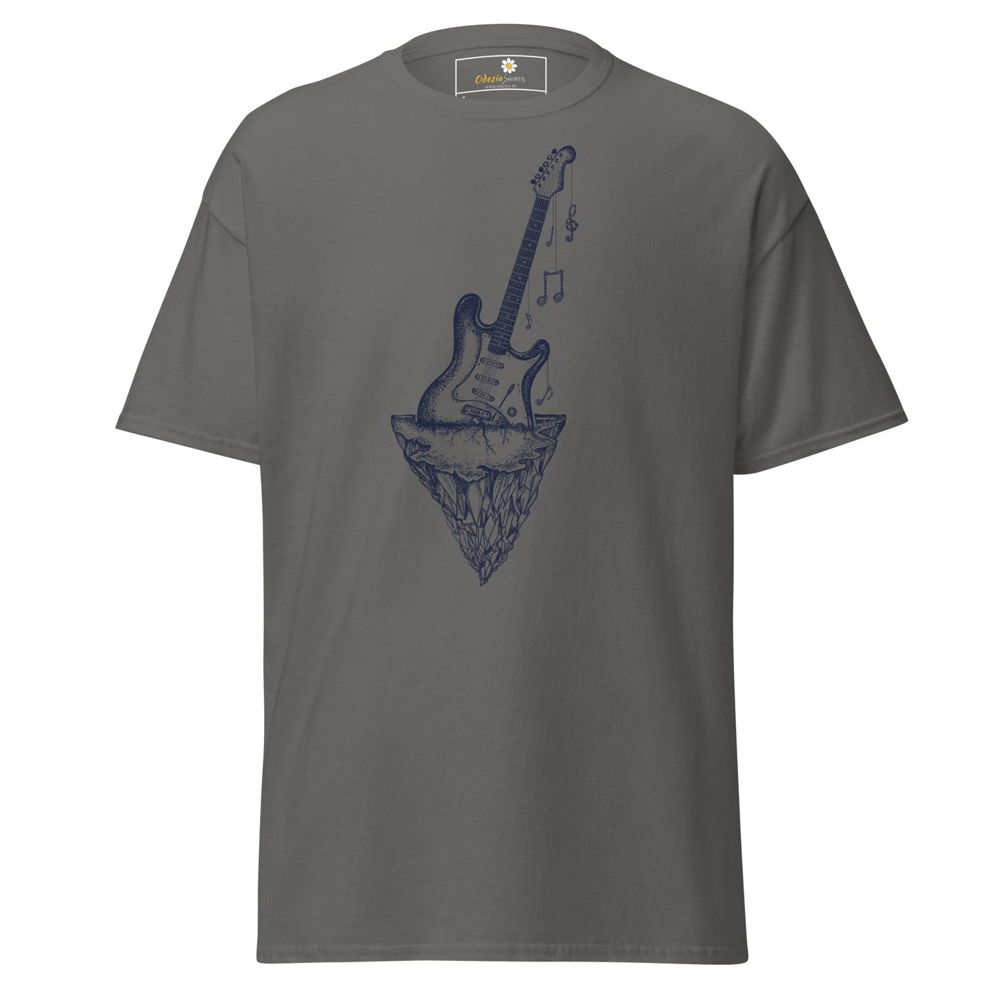 Gray T-shirt with guitar graphic from T-SHIRT DESIGN TEE for Men and Women S to XL
