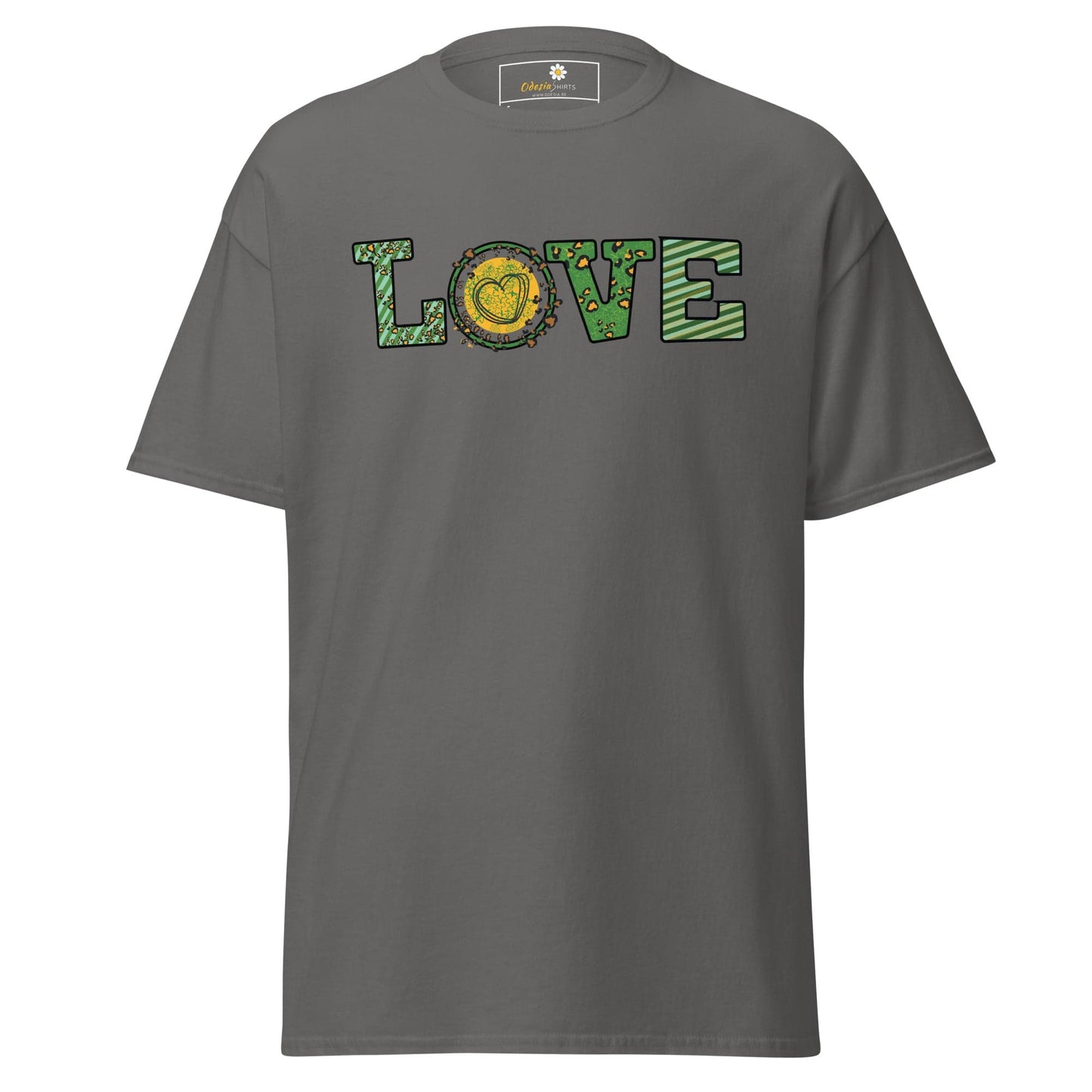 Unisex classic t-shirt - TEXT LOVE - REGULAR - Charcoal / S