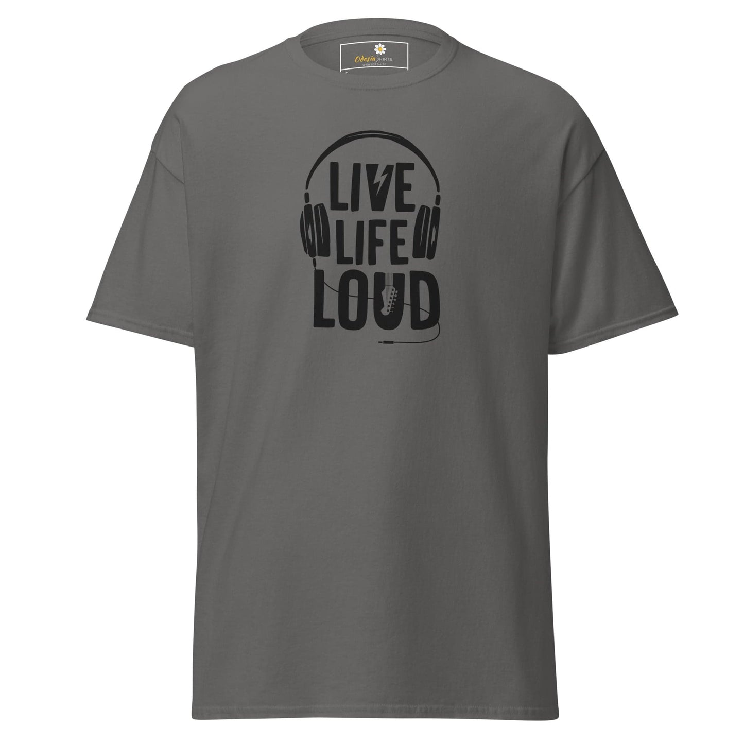 Unisex classic t-shirt - MUSIC LIVE LIFE LOUD - REGULAR - Charcoal / S