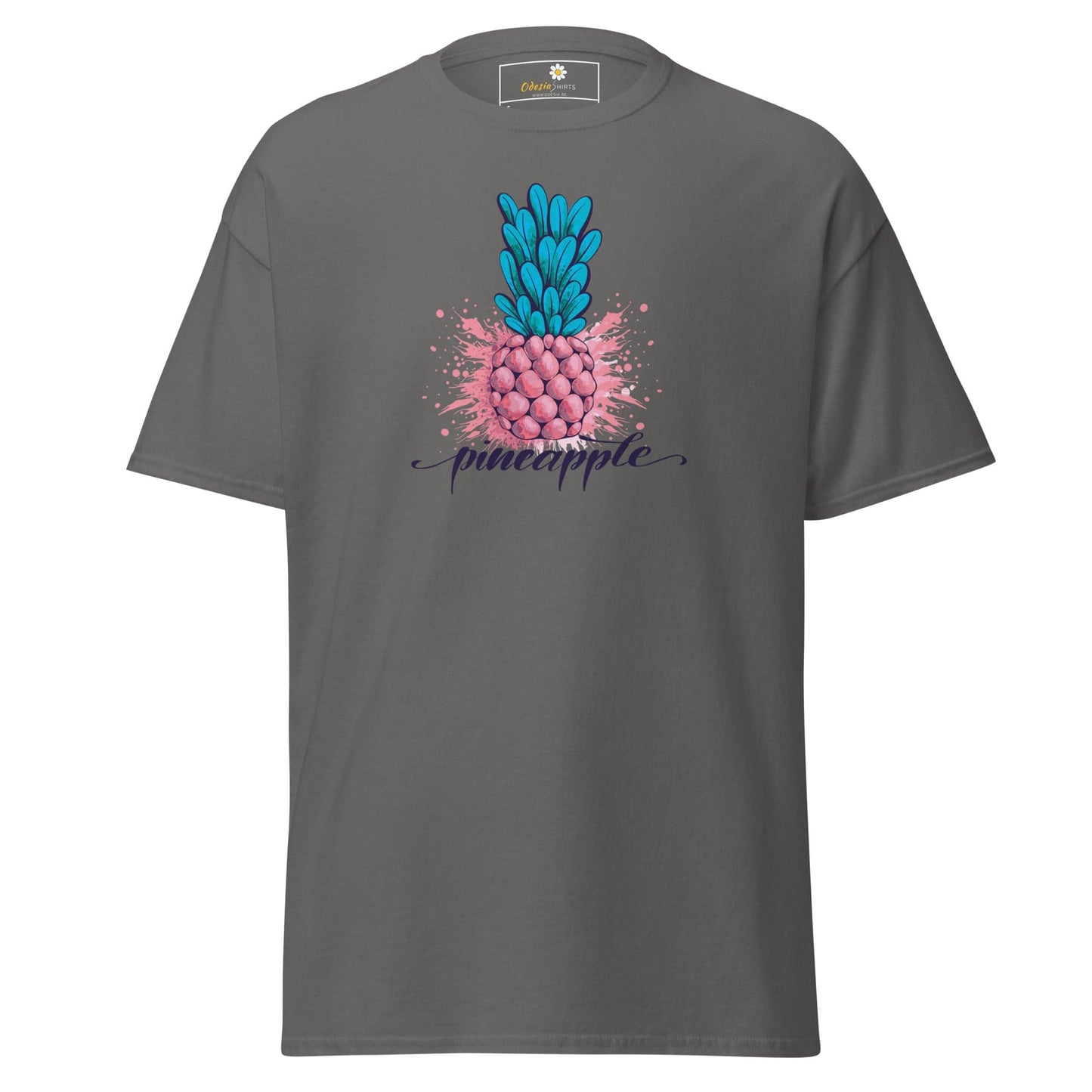 Gray T-shirt with pineapple design from T-Shirt Design Tee for Men and Women