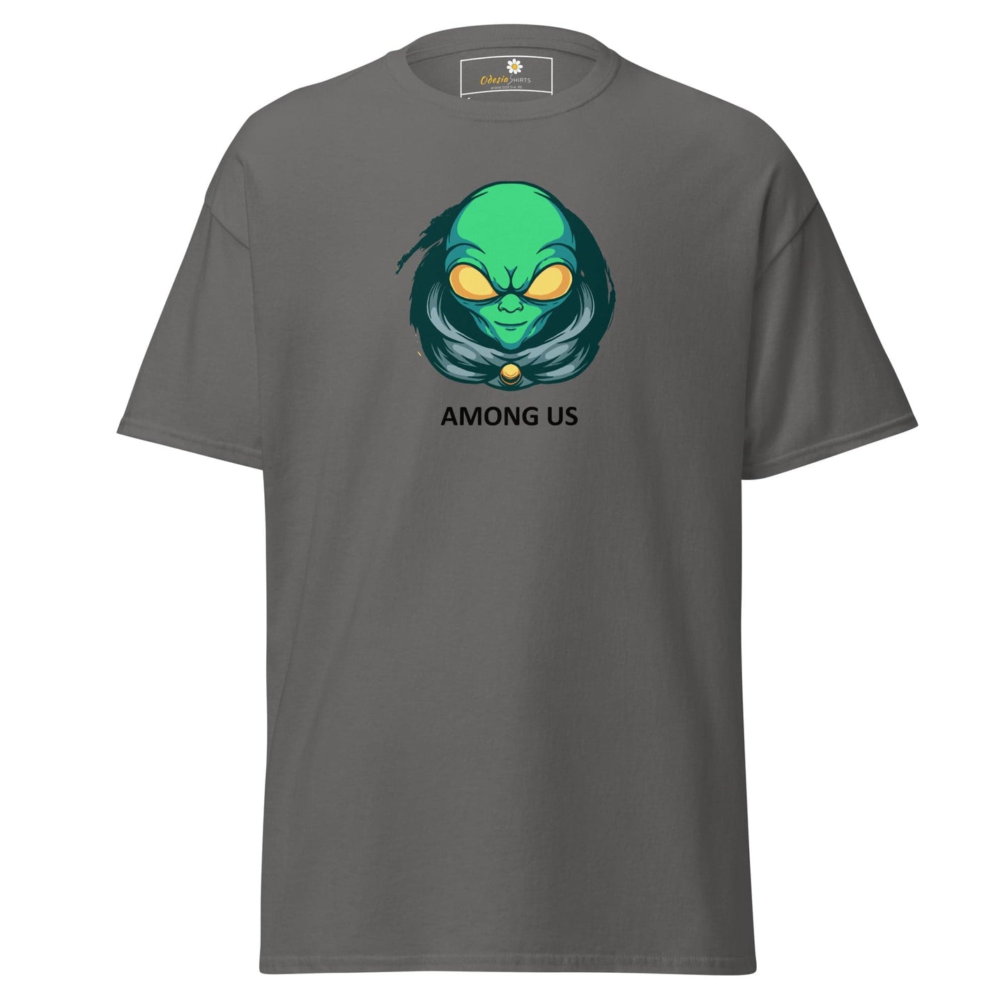Unisex classic t-shirt - SPACE ALIEN AMONG US - REGULAR - Charcoal / S