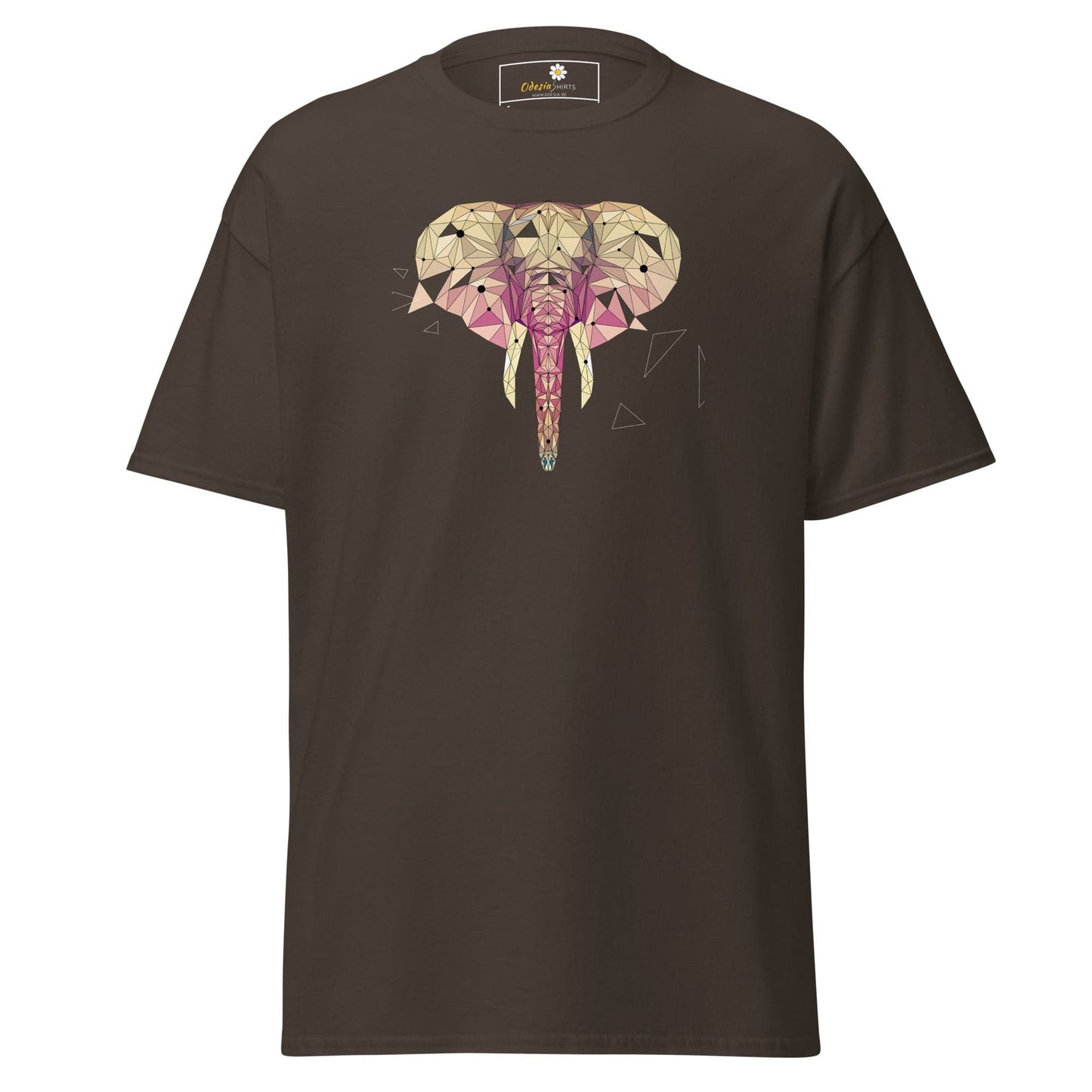 Unisex classic t-shirt - ABSTRACT WILD LIFE ELEPHANT - REGULAR - Dark Chocolate / S