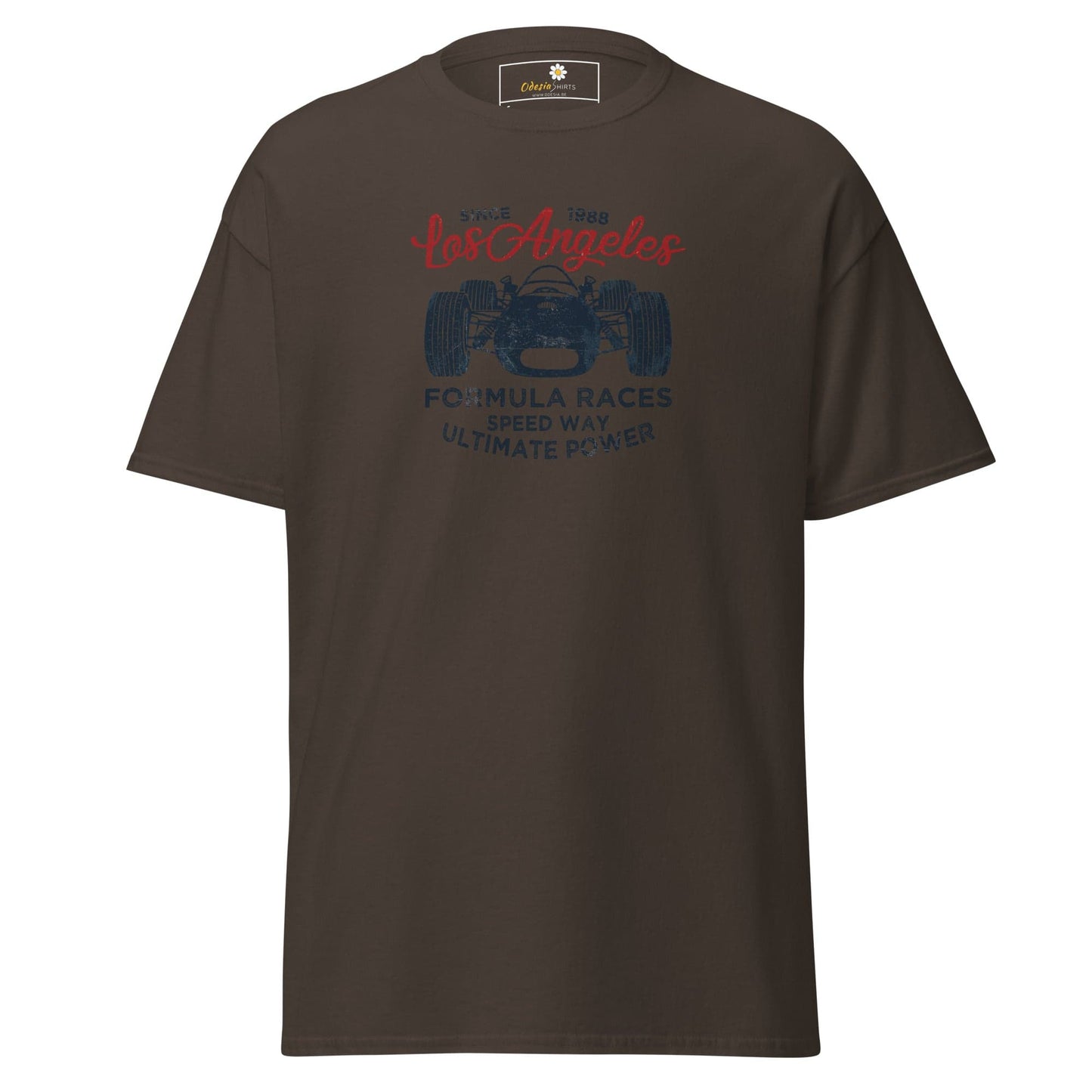 Brown T-shirt with car graphic from T-SHIRT DESIGN TEE for Men and Women in sizes S to XL