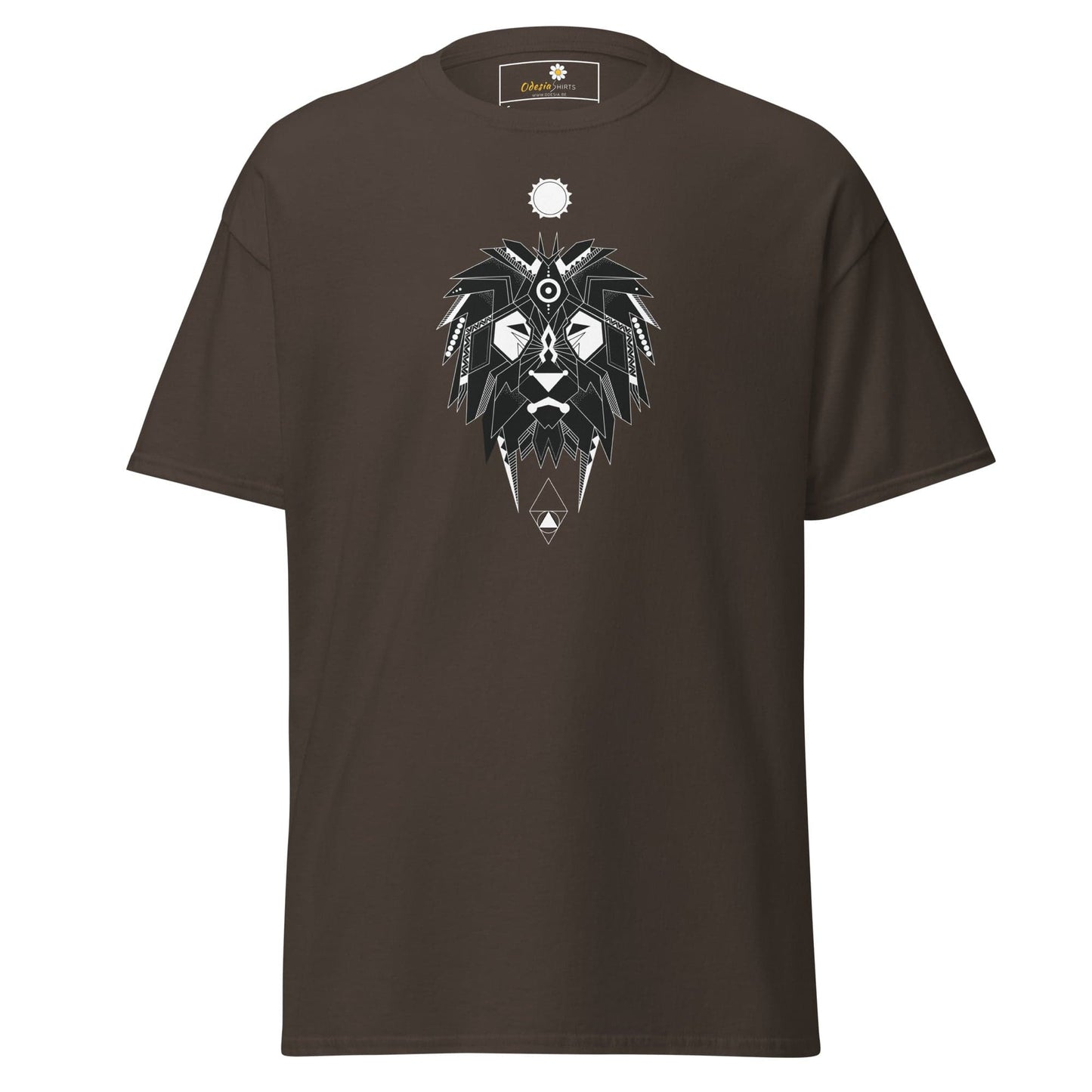 Unisex classic t-shirt - ABSTRACT MYSTIC LION HEAD - REGULAR - Dark Chocolate / S