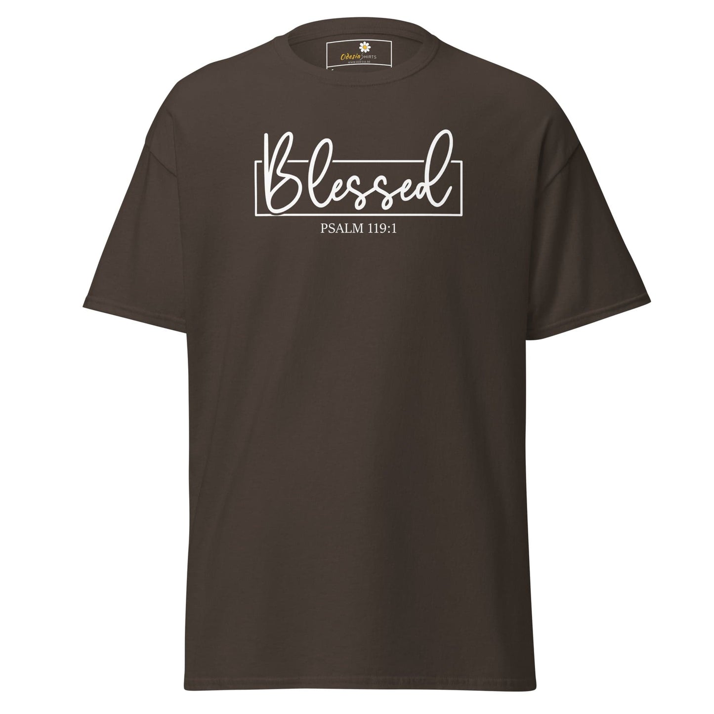 Brown T-Shirt with Blessed graphic, suitable for Men and Women, available in sizes S to XL
