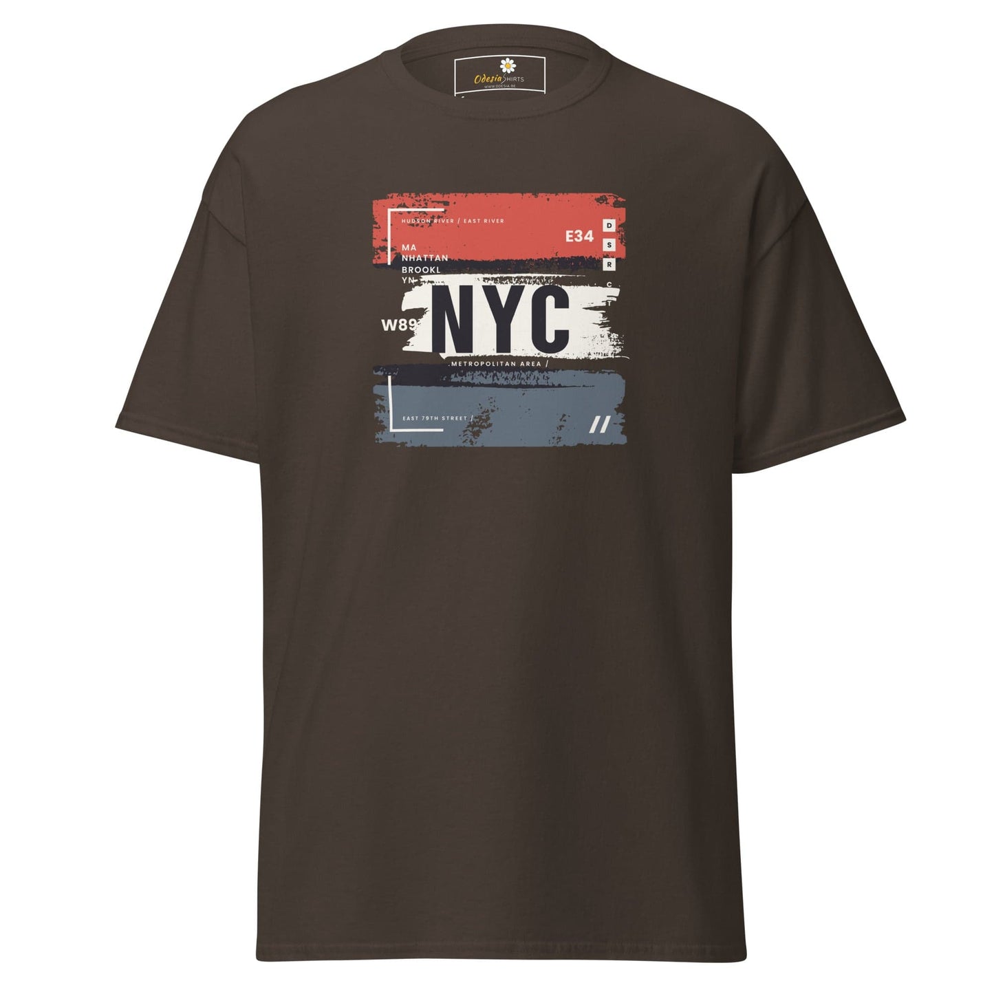 Brown T-shirt with New York City graphic for men and women in sizes S to XL