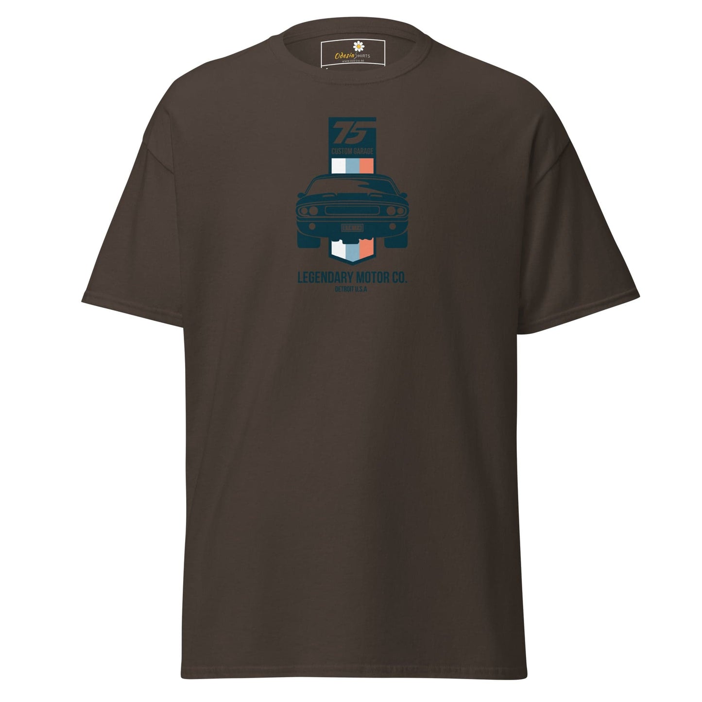 Brown T-Shirt with Car Graphic from T-Shirt Design Tee for Men and Women S-XL