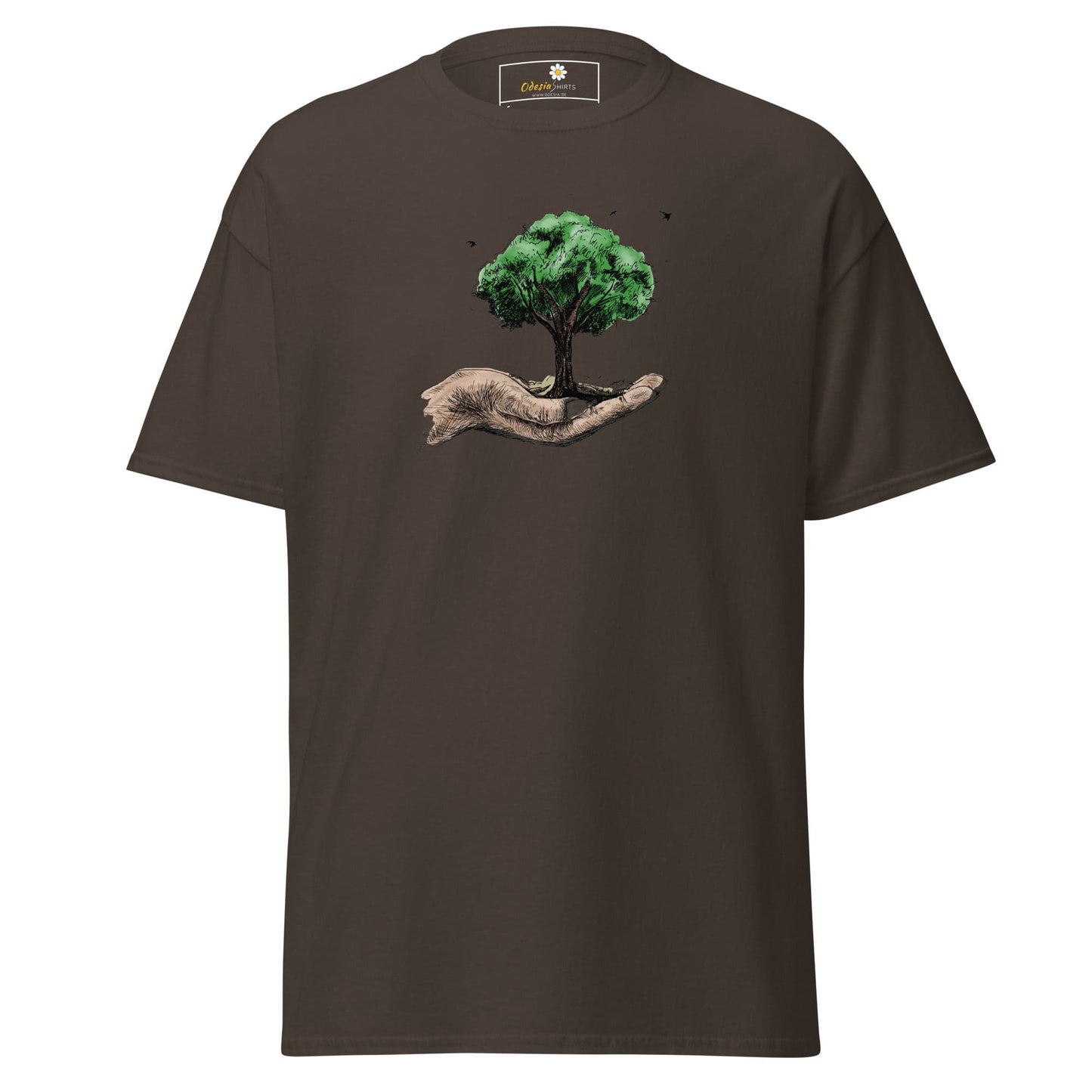 Unisex classic t-shirt - FANTASY TREE IN HAND - REGULAR - Dark Chocolate / S