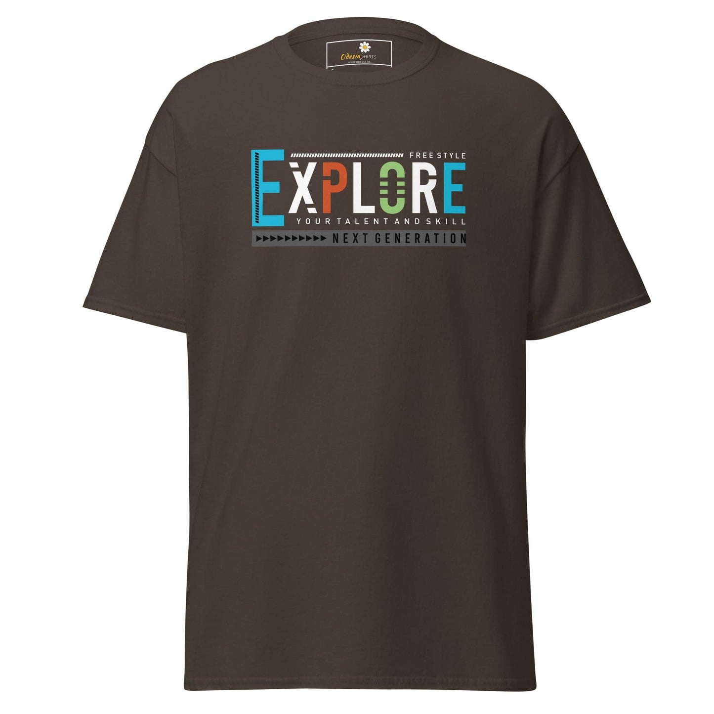 Unisex classic t-shirt - ADVENTURE EXPLORE FREESTYLE - REGULAR - Dark Chocolate / S