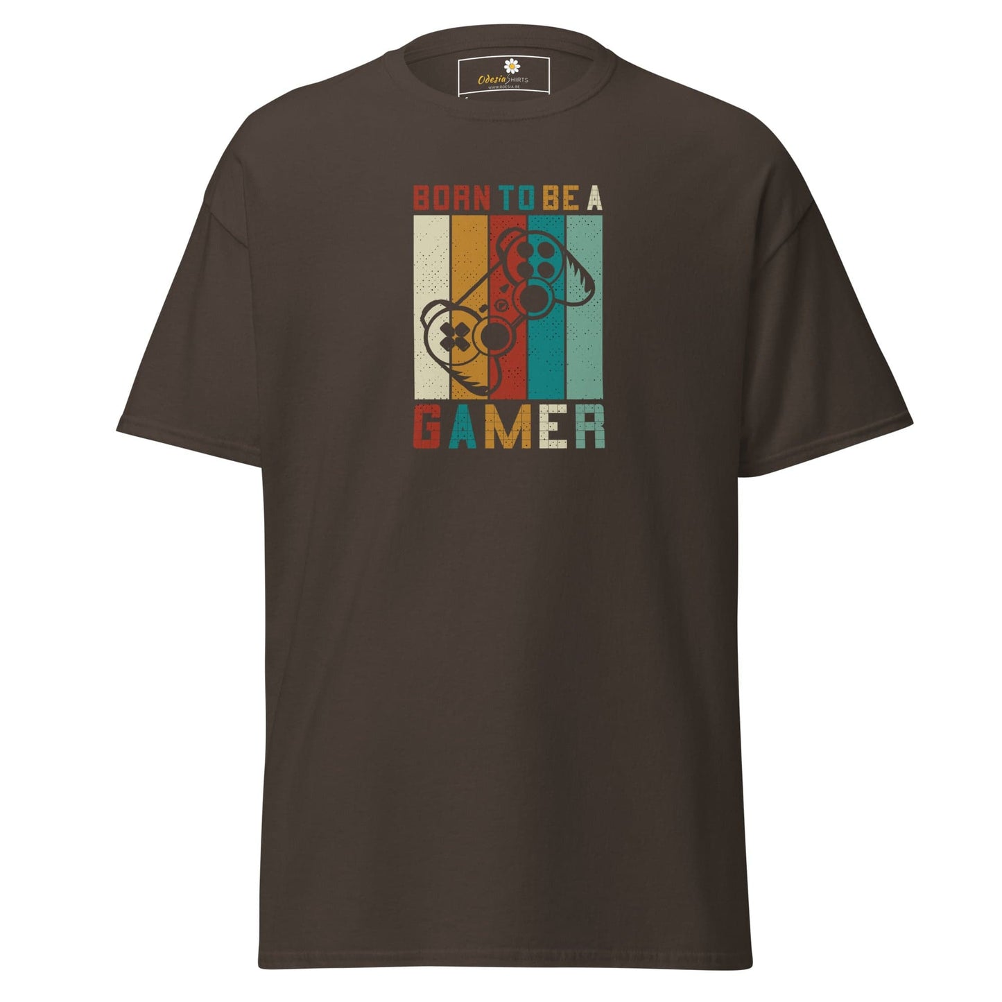 Brown T-shirt with gamer design for Men and Women available in sizes S to XL