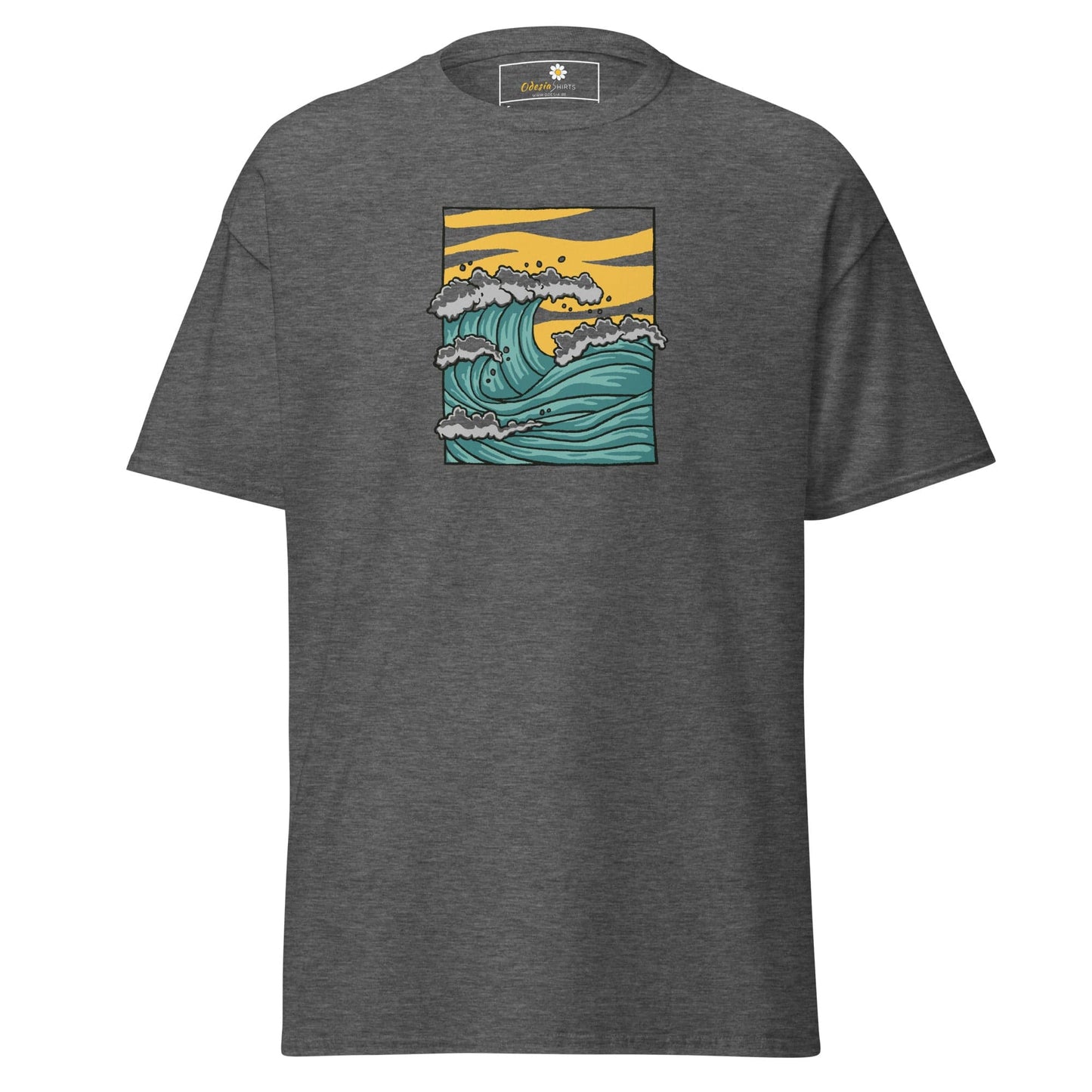 Unisex classic t-shirt - NATURE SEA WAVES - REGULAR - Dark Heather / S