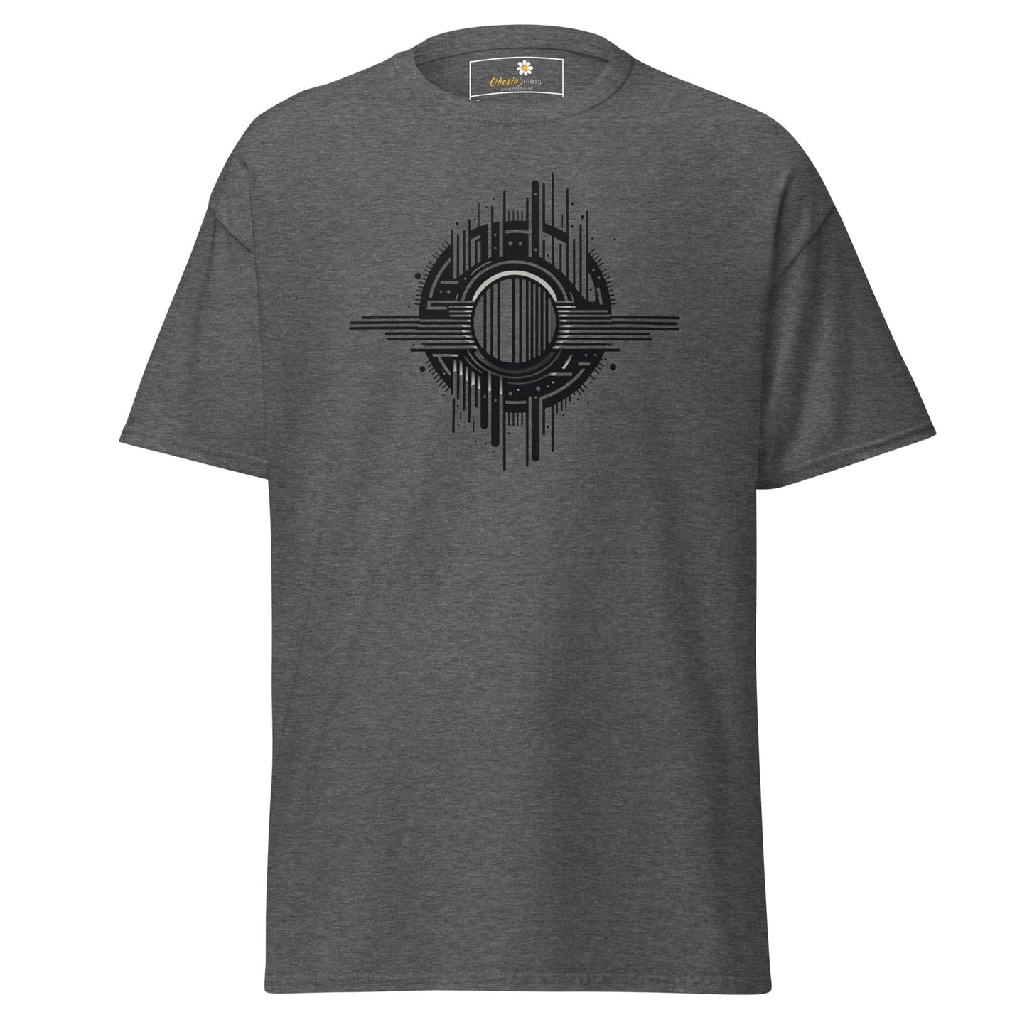Unisex classic t-shirt - ABSTRACT SPHERE LINES - REGULAR - Dark Heather / S