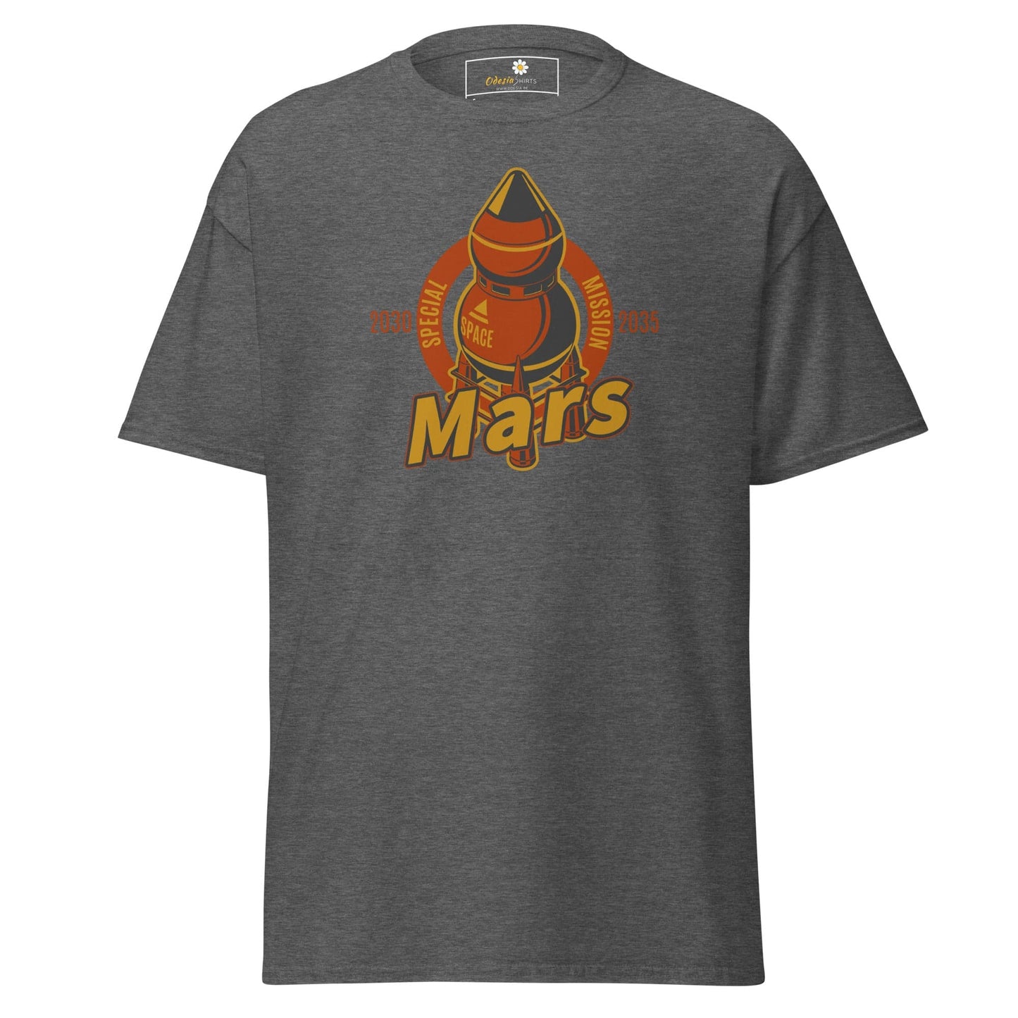 Unisex classic t-shirt - SPACE MARS TRAVEL - REGULAR - Dark Heather / S