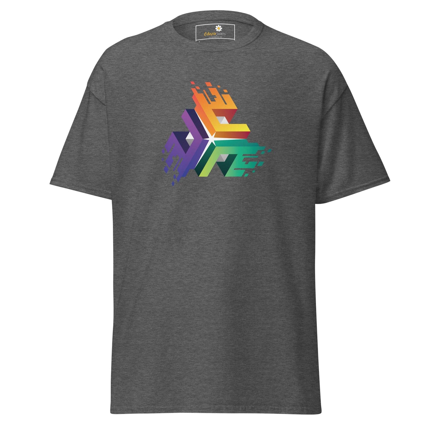 Unisex classic t-shirt - ABSTRACT COLOR CUBES - REGULAR - Dark Heather / S