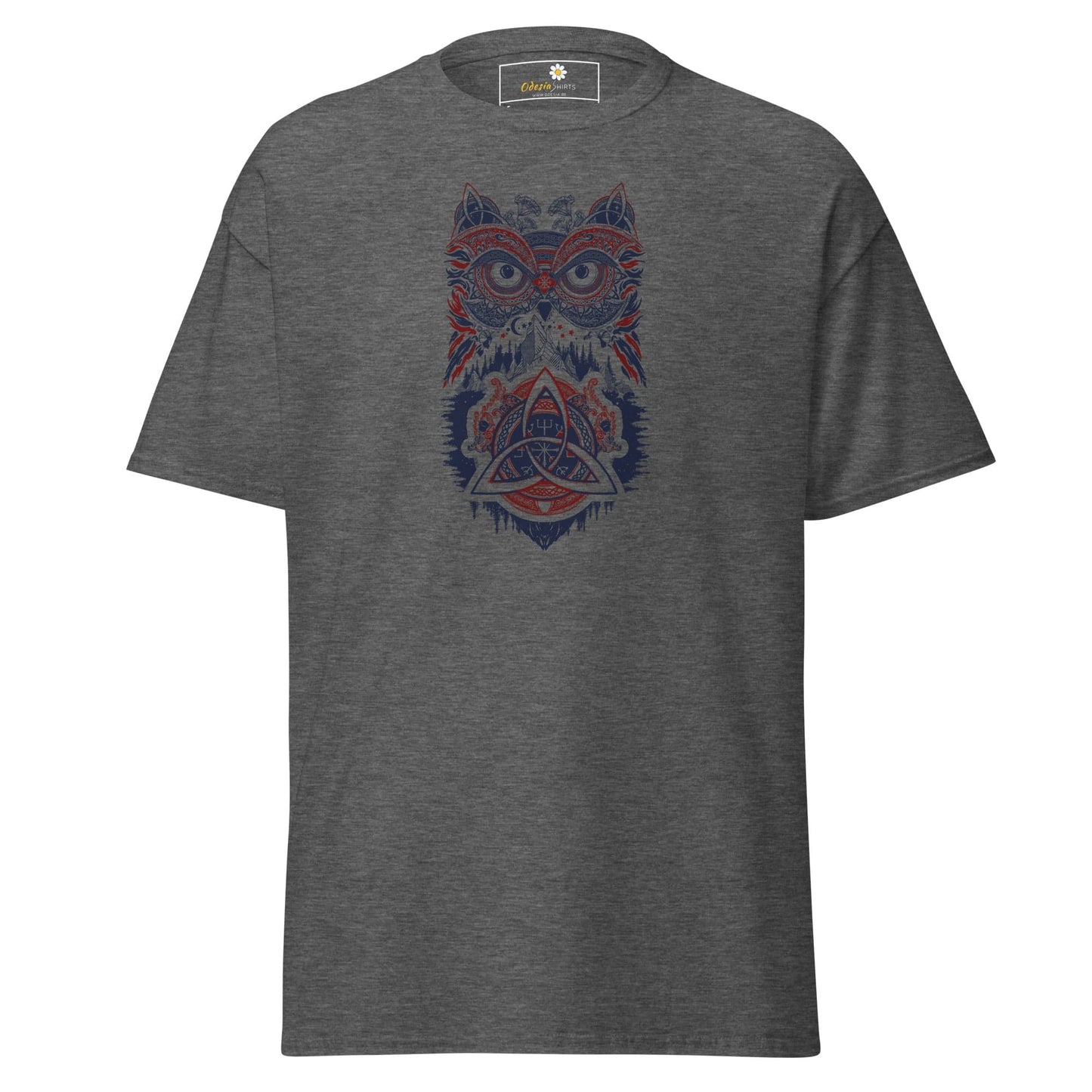 Unisex classic t-shirt - MYSTIC OWL TRIBES - REGULAR - Dark Heather / S