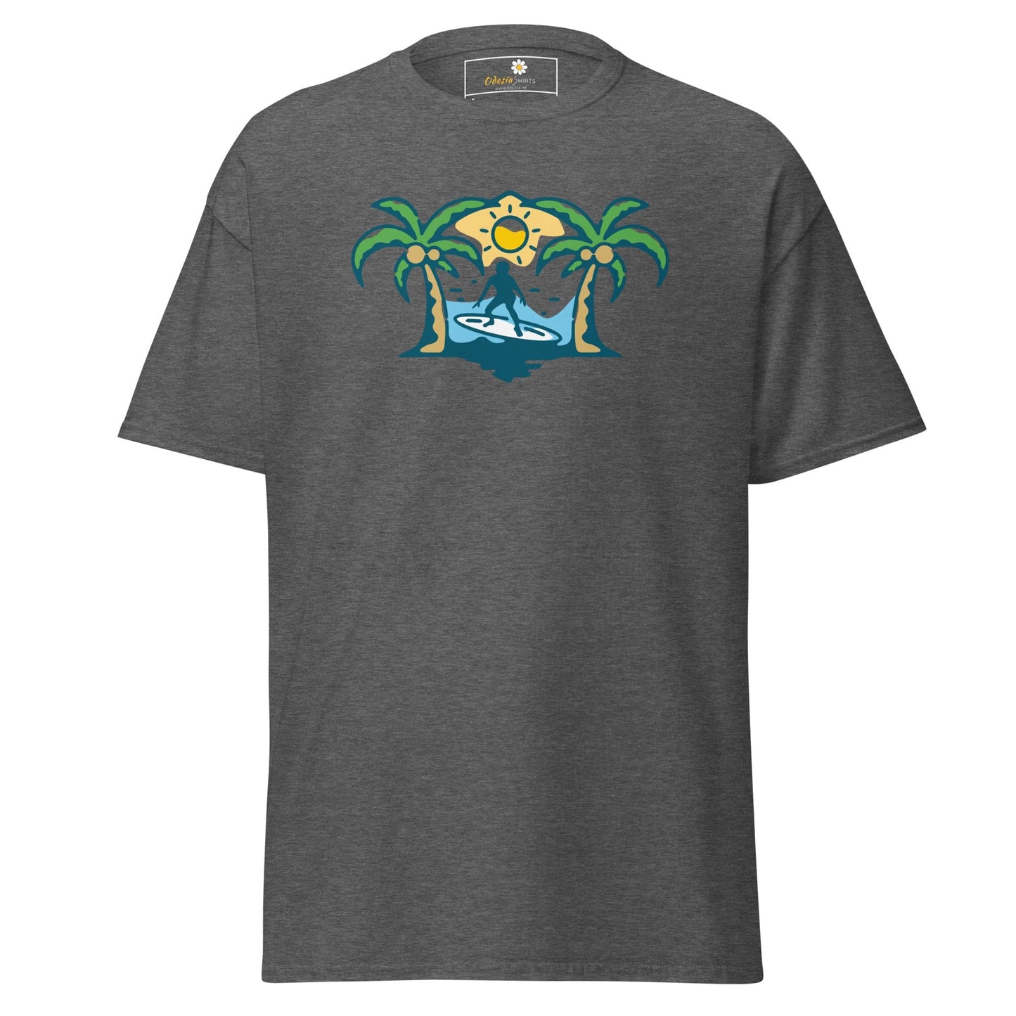 Gray T-shirt with surfer graphic from T-SHIRT DESIGN TEE for Men and Women