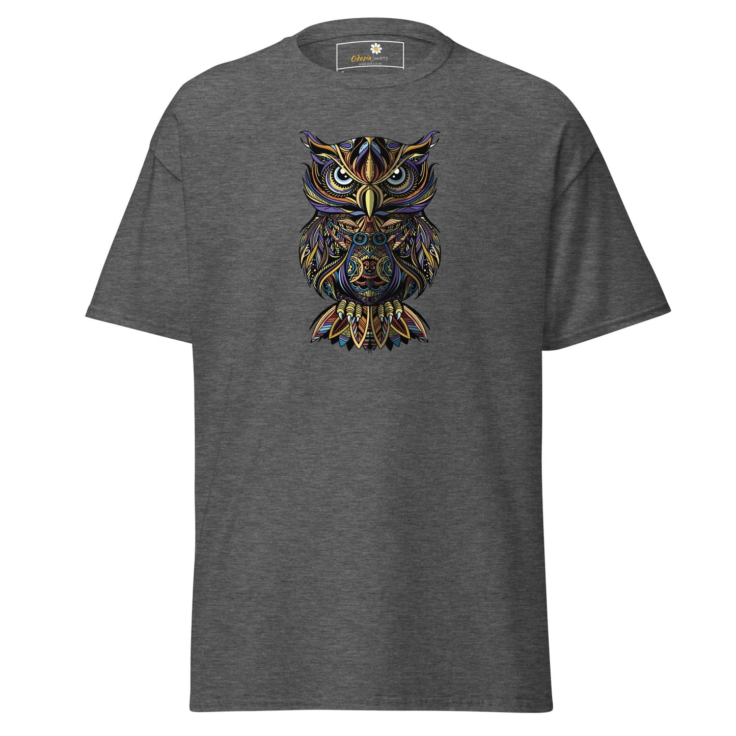 Unisex classic t-shirt - WILD LIFE ABSTRACT OWL - REGULAR - Dark Heather / S