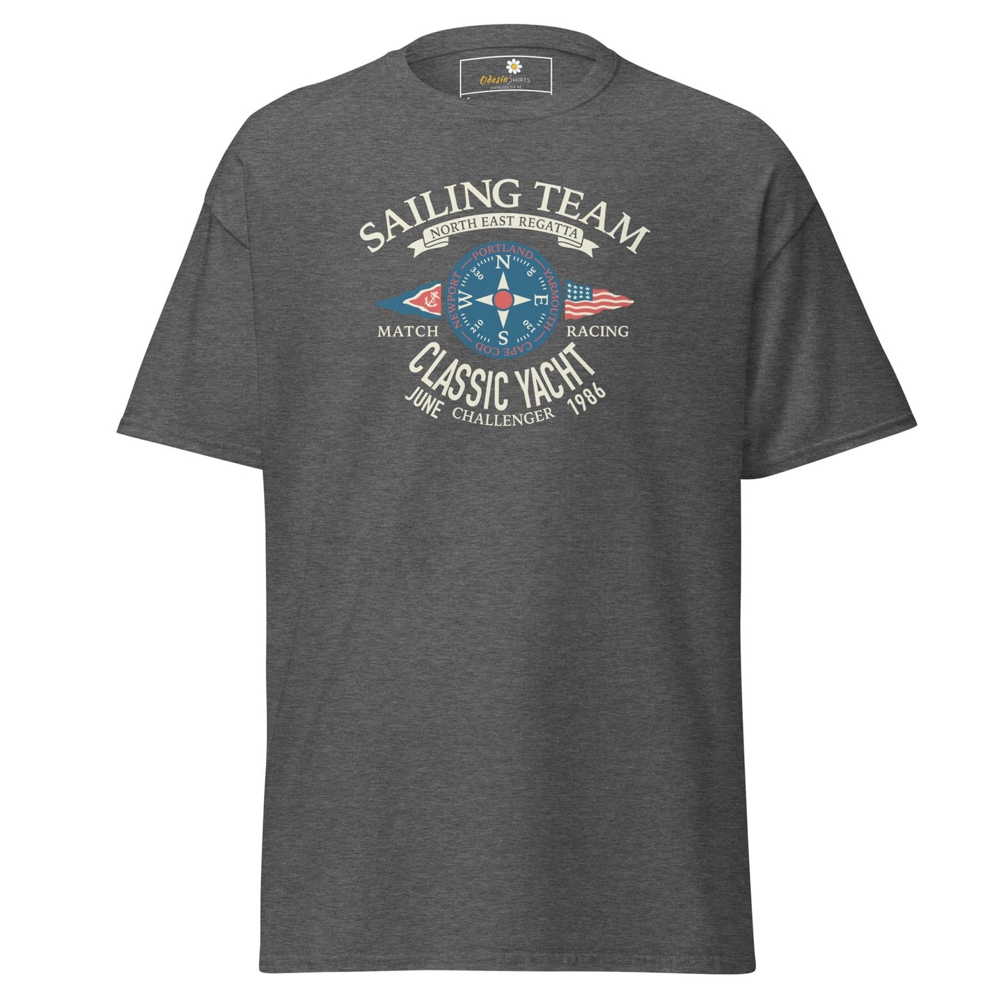 Gray T-shirt with sailing graphic from T-SHIRT DESIGN TEE for Men and Women
