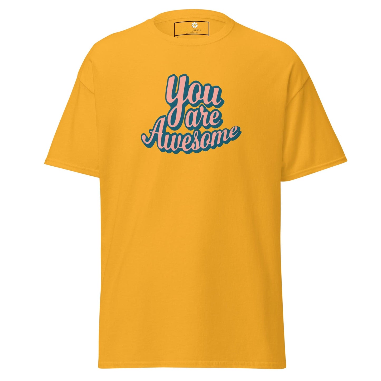 Unisex classic t-shirt - TEXT YOU ARE AWESOME - REGULAR - Gold / S