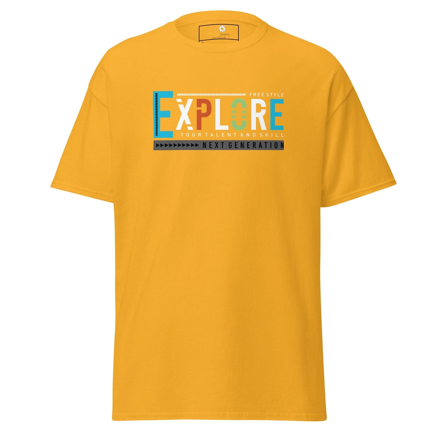 Unisex classic t-shirt - ADVENTURE EXPLORE FREESTYLE - REGULAR - Gold / S
