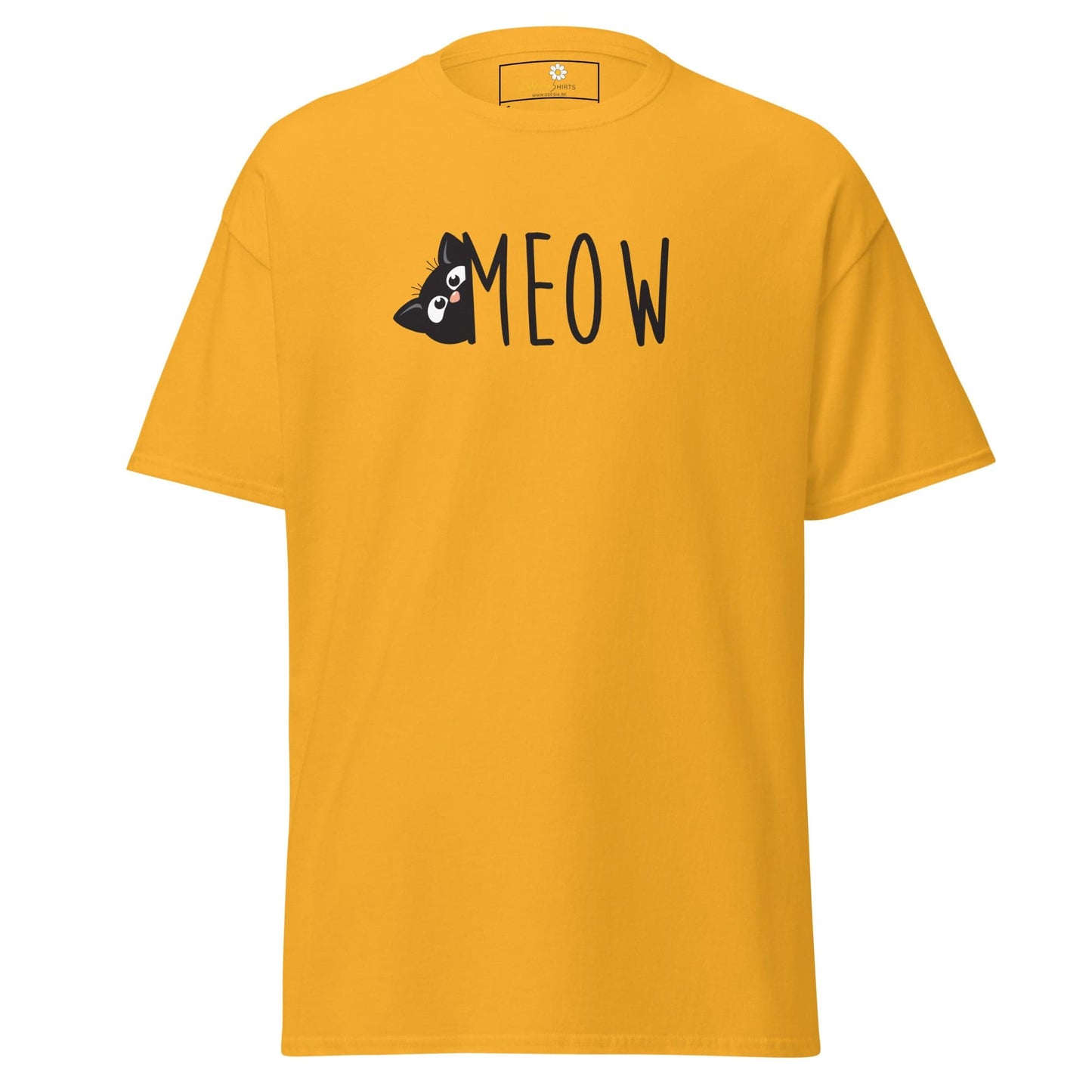 Unisex classic t-shirt - ANIMALS CAT MEOW - REGULAR - Gold / S