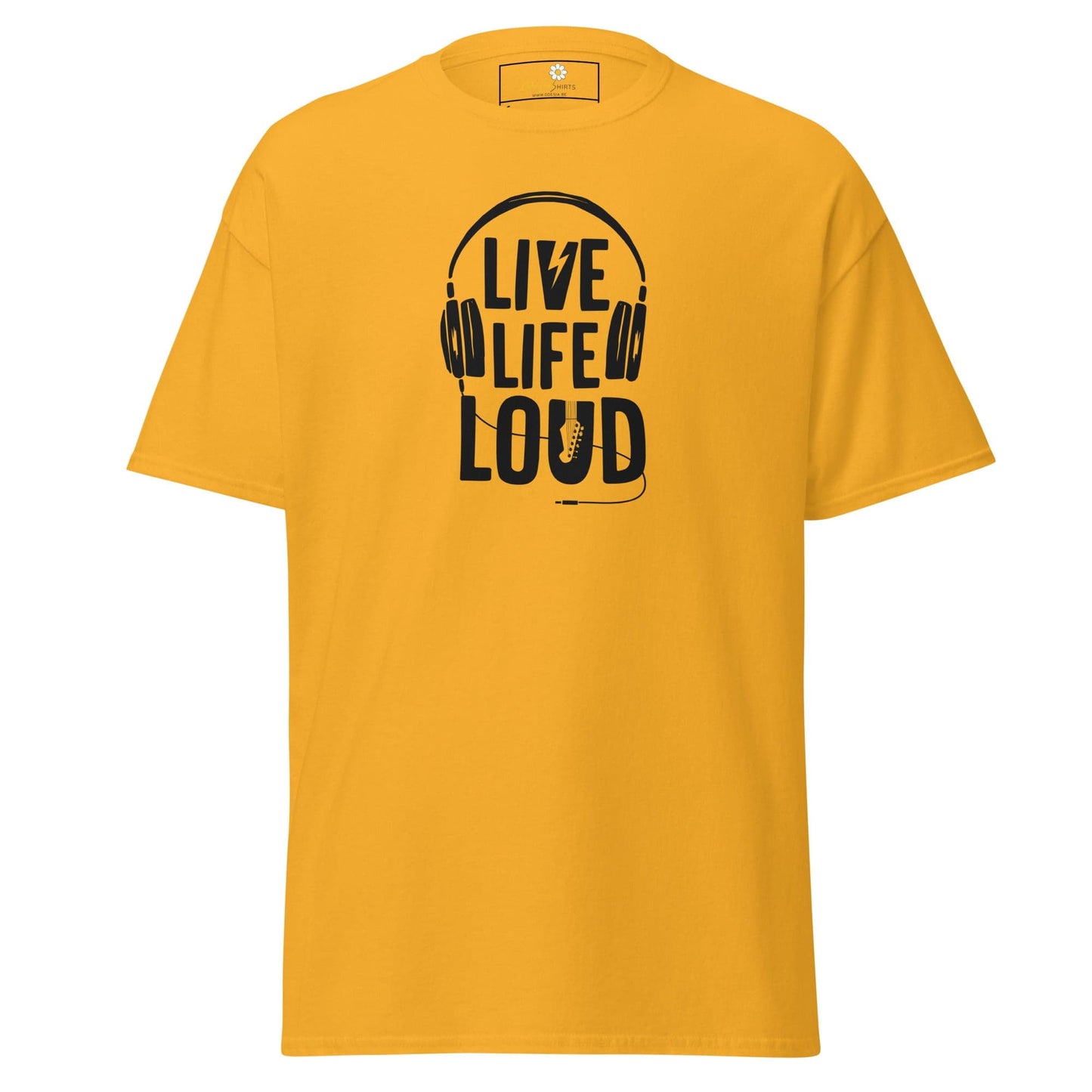 Unisex classic t-shirt - MUSIC LIVE LIFE LOUD - REGULAR - Gold / S