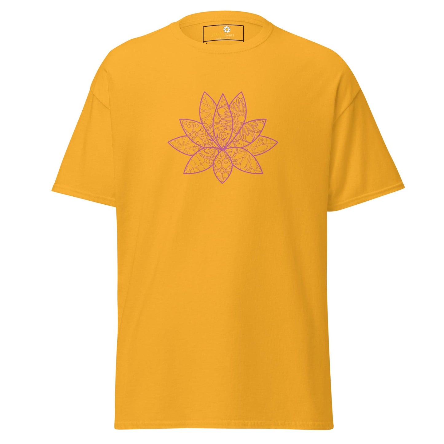 Unisex classic t-shirt - NATURE SPIRITUAL LOTUS FLOWER - REGULAR - Gold / S