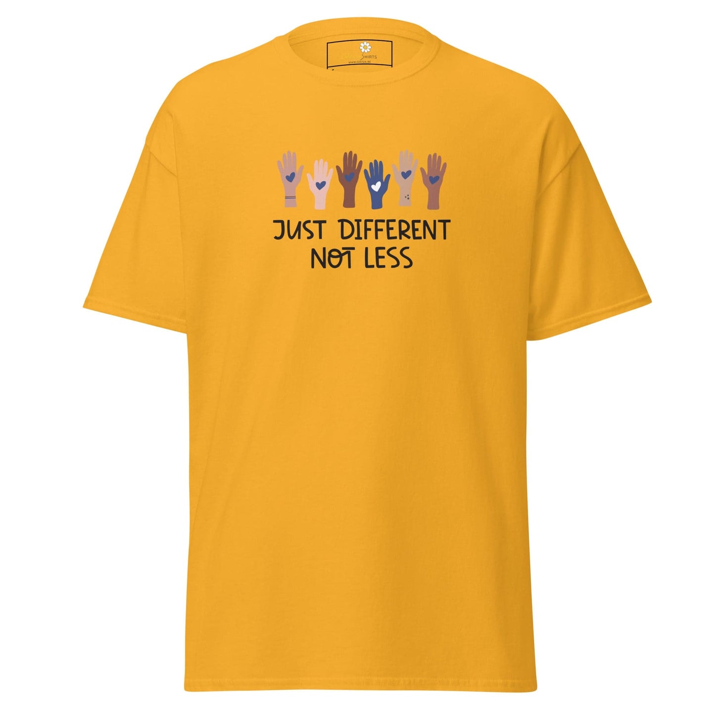 Unisex classic t-shirt - TEXT DIFFERENT NOT LESS - REGULAR - Gold / S