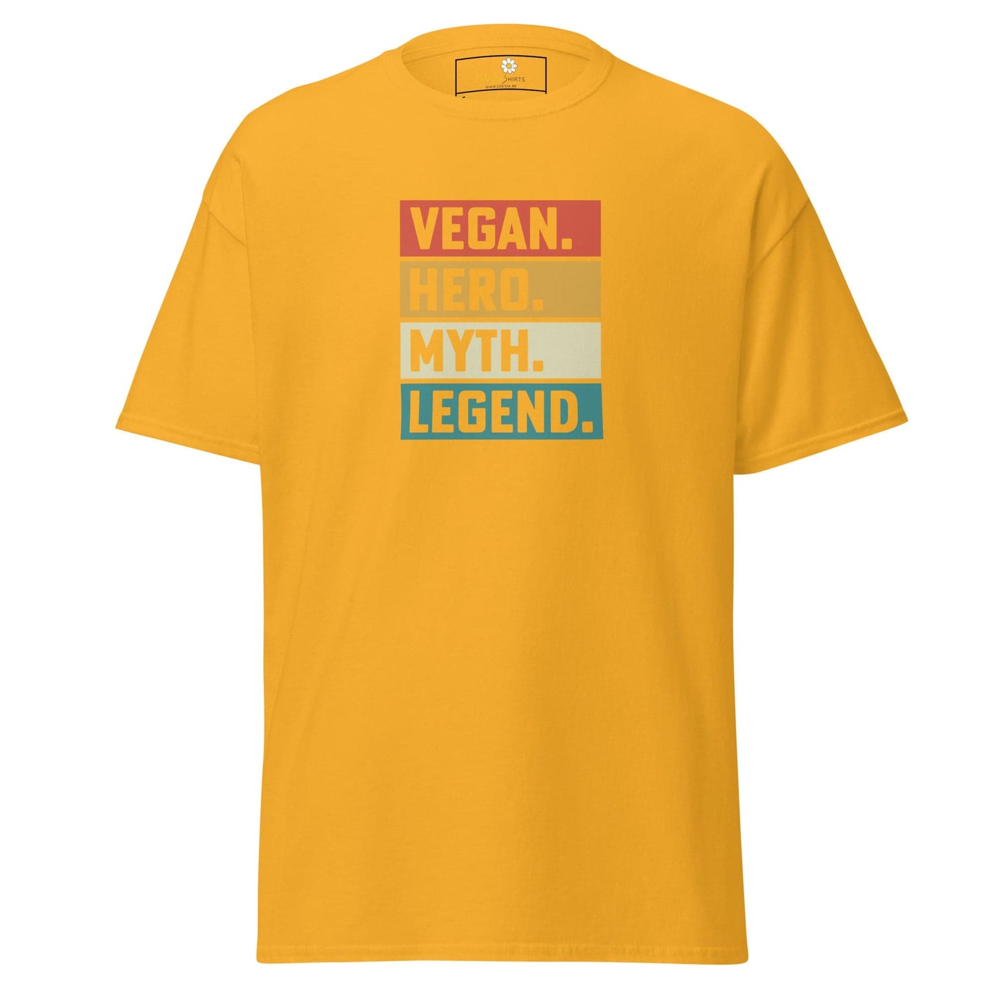 Unisex classic t-shirt - VEGAN HERO MYTH LEGEND - REGULAR - Gold / S