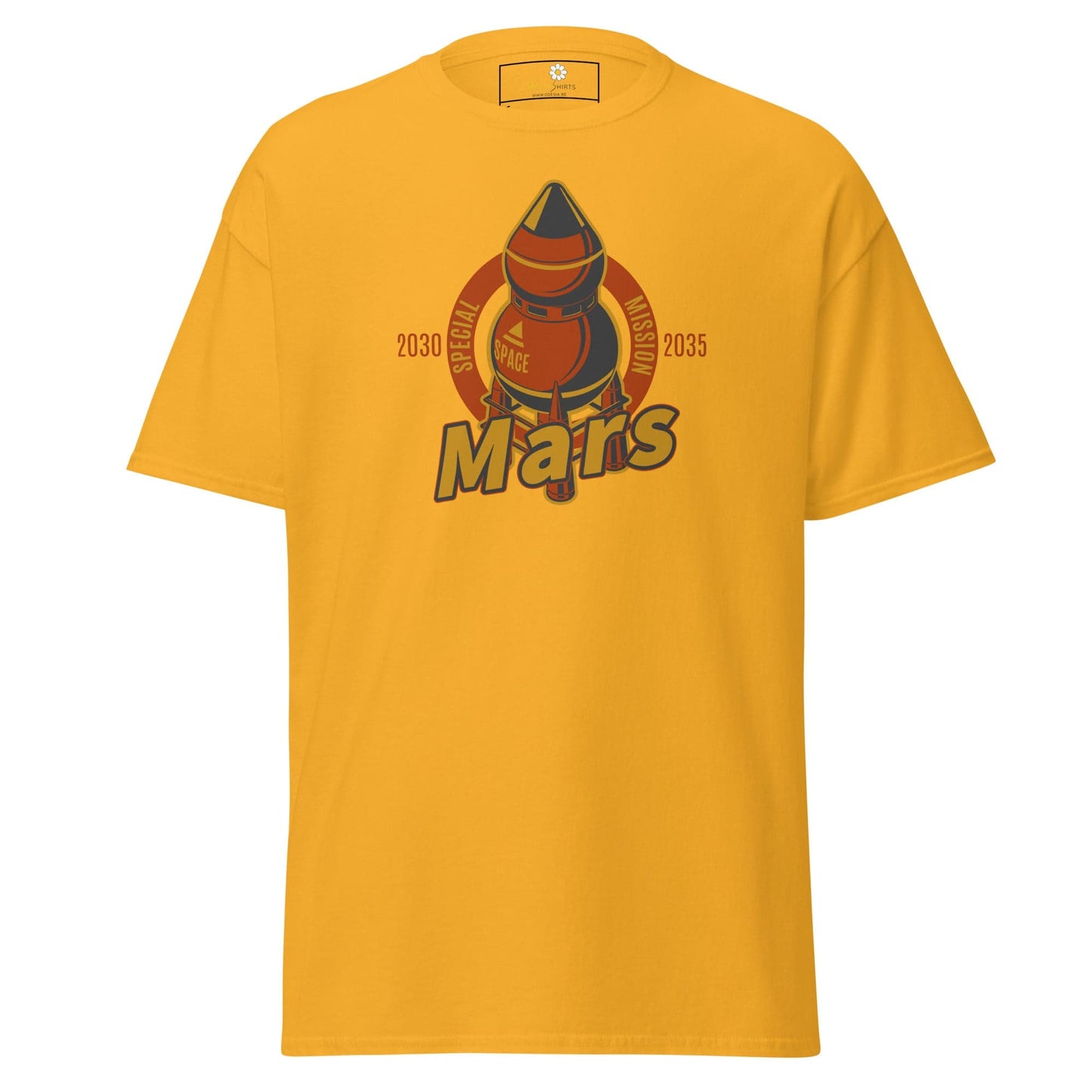 Unisex classic t-shirt - SPACE MARS TRAVEL - REGULAR - Gold / S