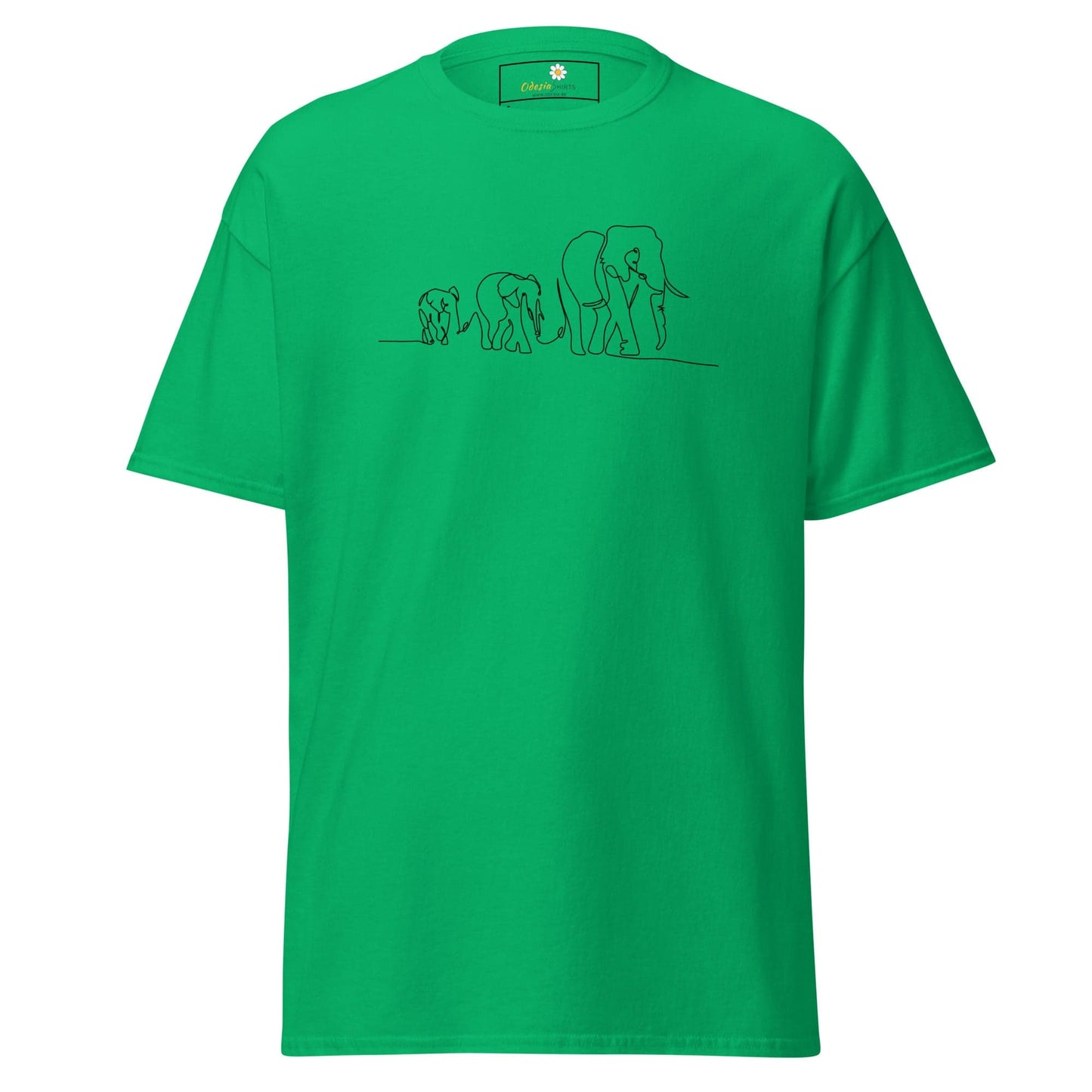 Unisex classic t-shirt - WILD LIFE ELEPHANTS IN LINE - REGULAR - Irish Green / S
